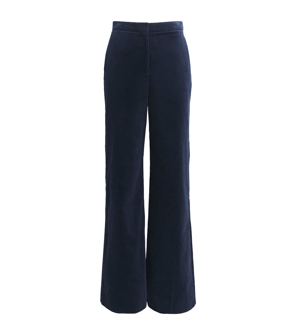 Veronica Beard Womens Corduroy Holt Wide-Leg Trousers Heritage Navy