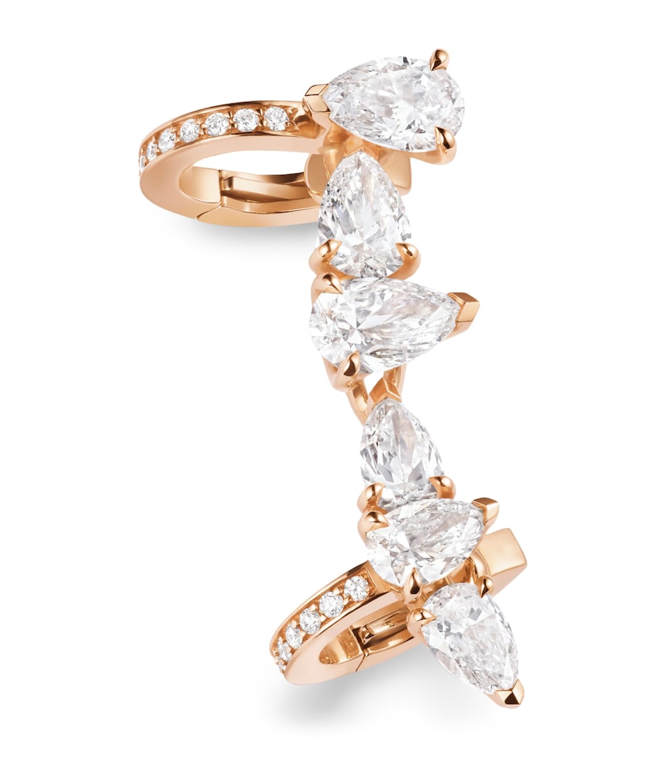 Repossi Rose Gold and Diamond Serti Sur Vide Single Earring Pink Gold