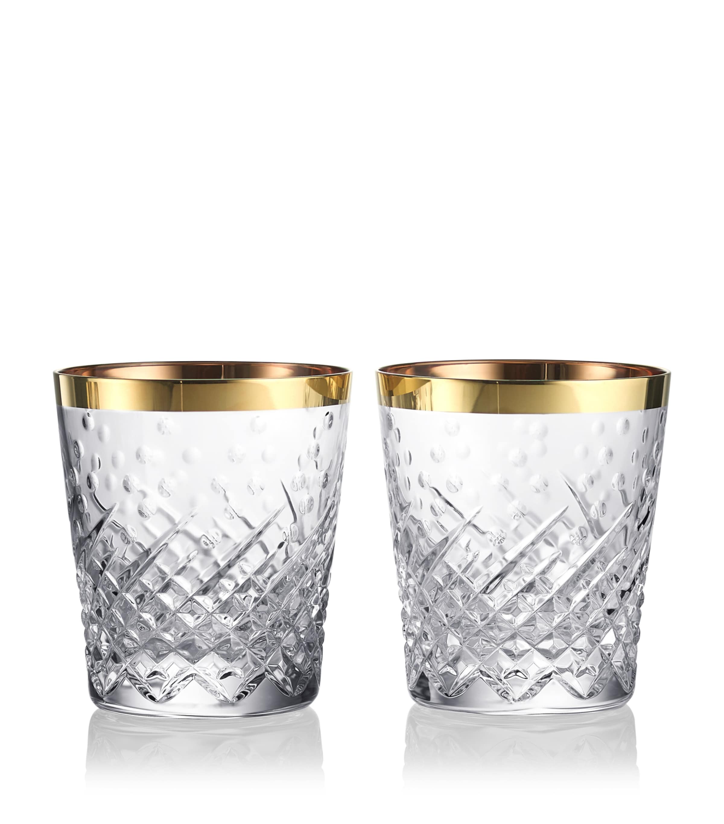 Set of 2 Gilded Crystal Celebrations Tumblers (340ml)