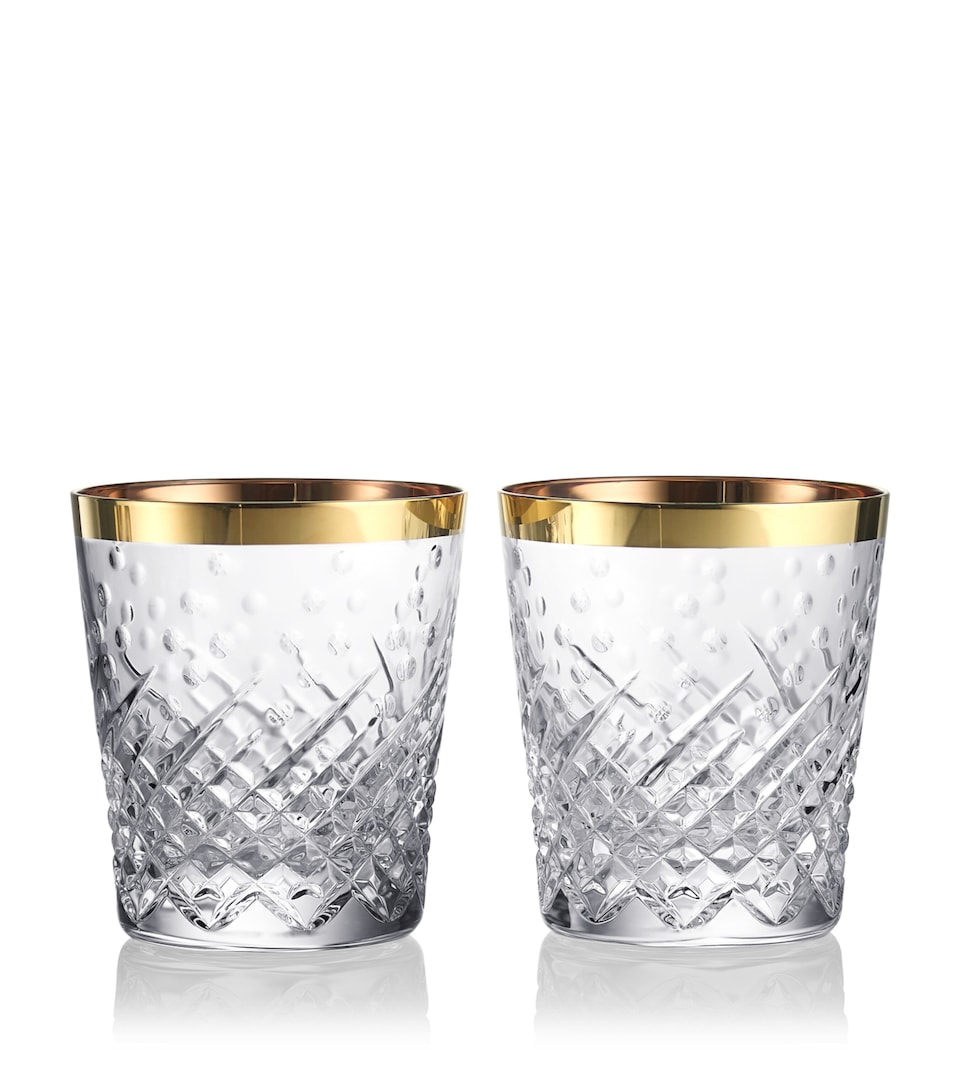Set of 2 Gilded Crystal Celebrations Tumblers (340ml)