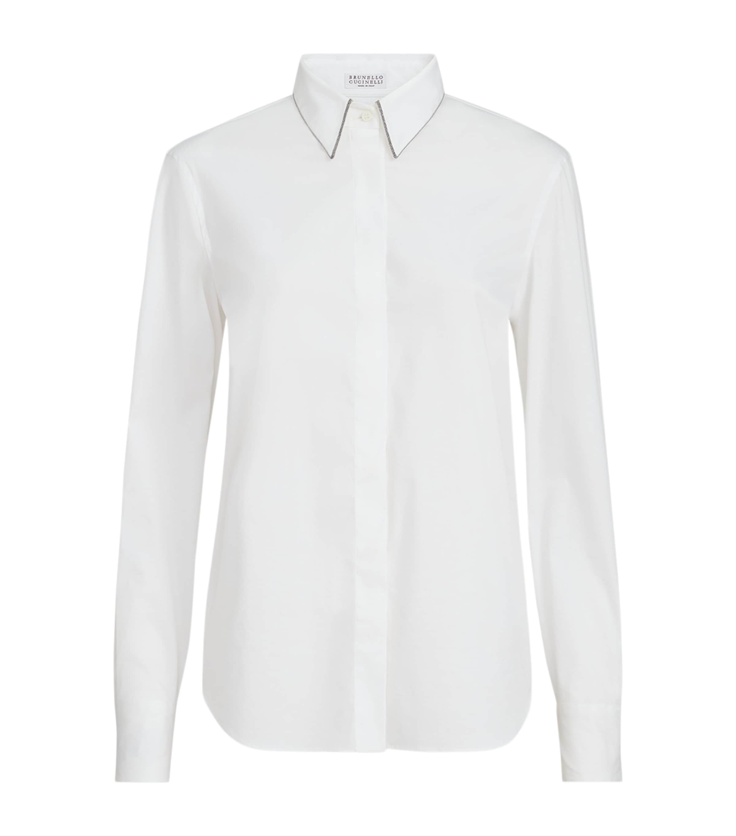 Brunello Cucinelli Womens Cotton Poplin Monili Shirt