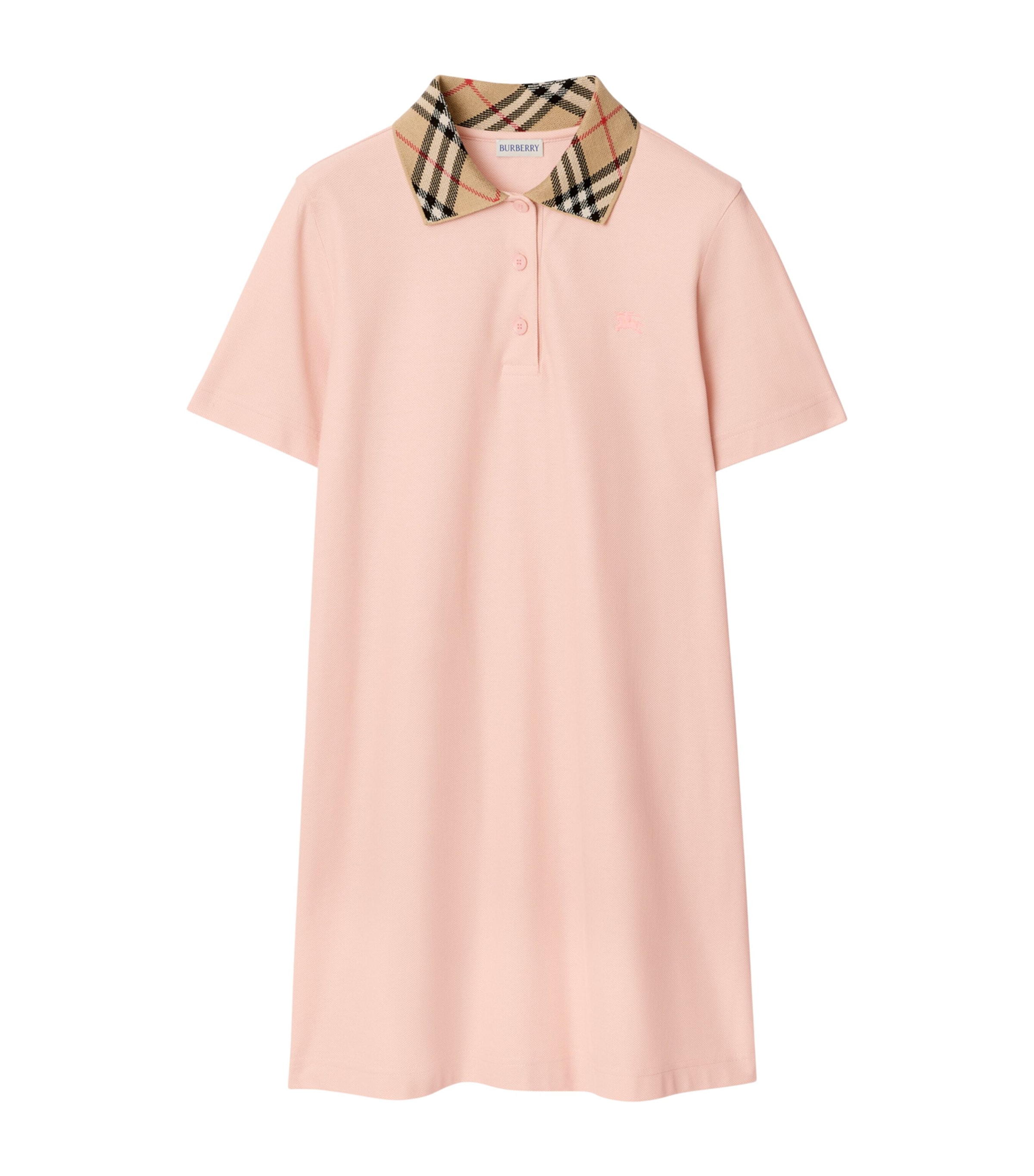 Check-Collar Polo Shirt Mini Dress