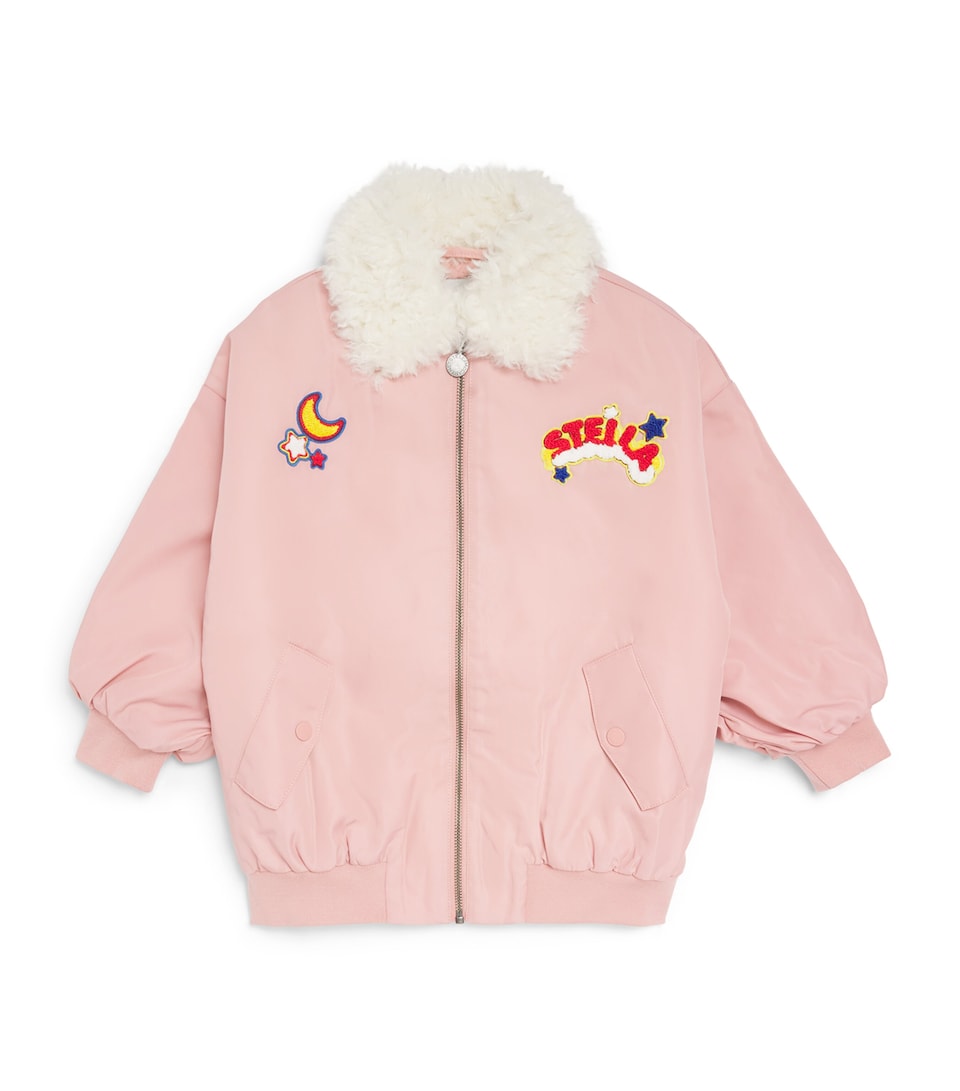 Stella McCartney Kids Twill Embroidered Bomber Jacket (3-14 Years) Air Force Blue