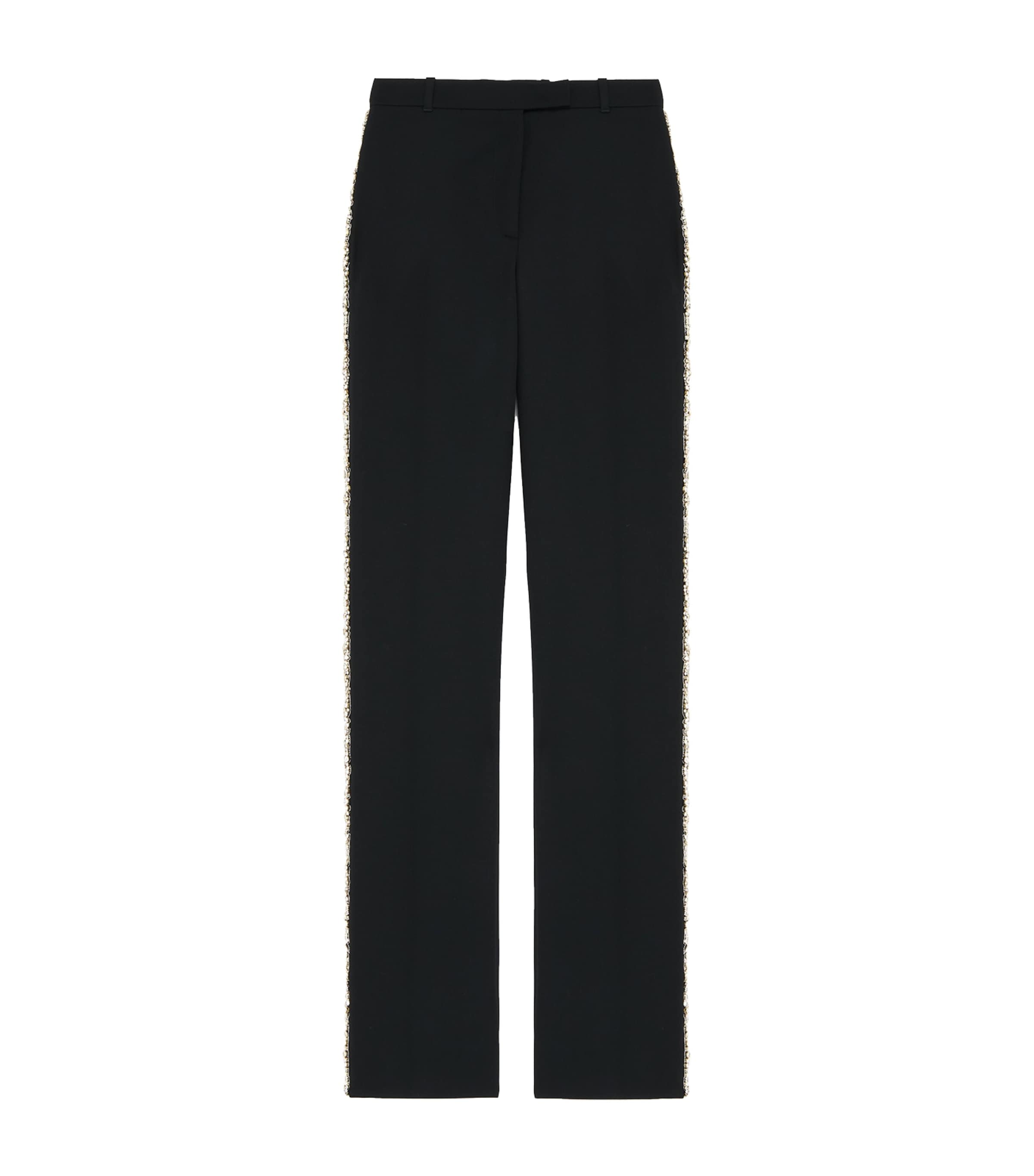 Wool Embellished Tuxedo Trousers