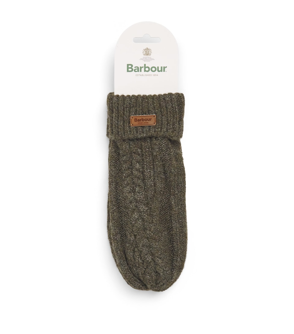 Barbour Knitted Elsdon Mittens Olive