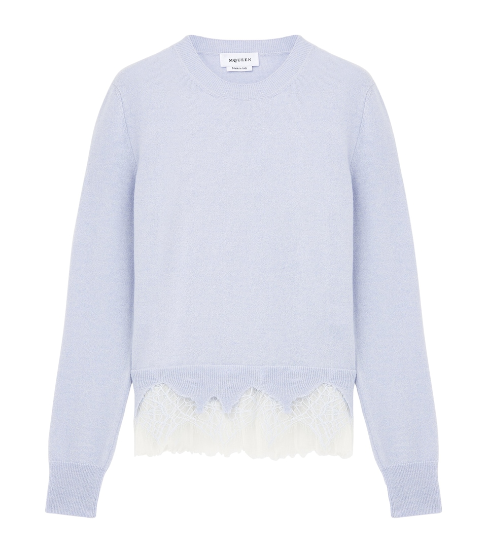 Wool-Cashmere Cobweb-Lace Sweater