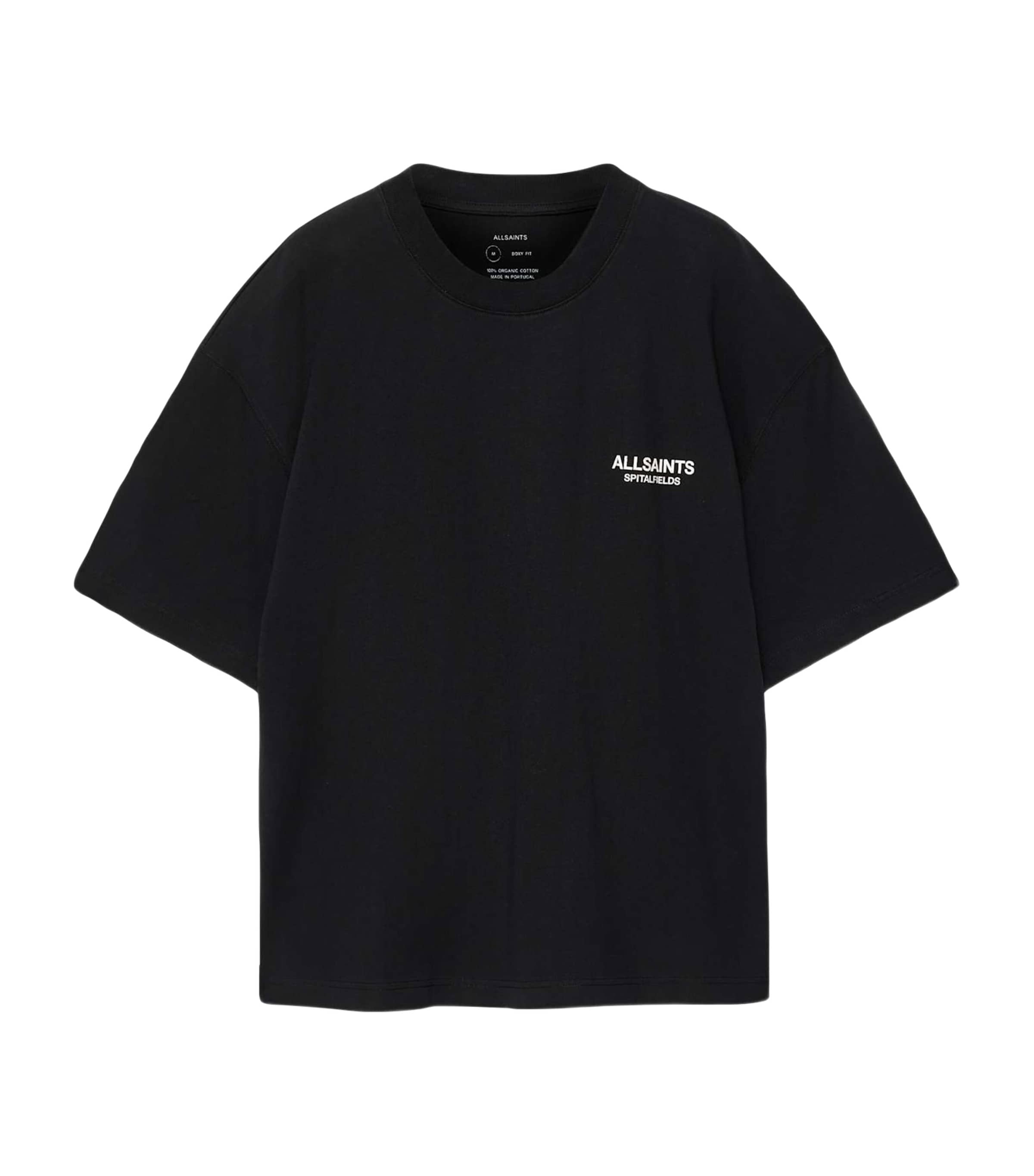 AllSaints Mens Organic Cotton Shadow T-Shirt Washed Black
