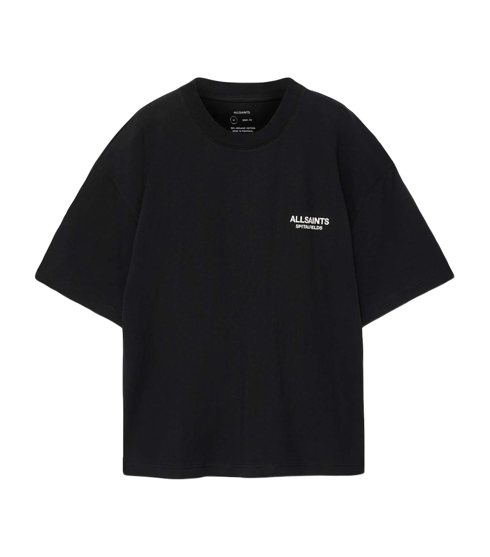 AllSaints Mens Organic Cotton Shadow T-Shirt Washed Black