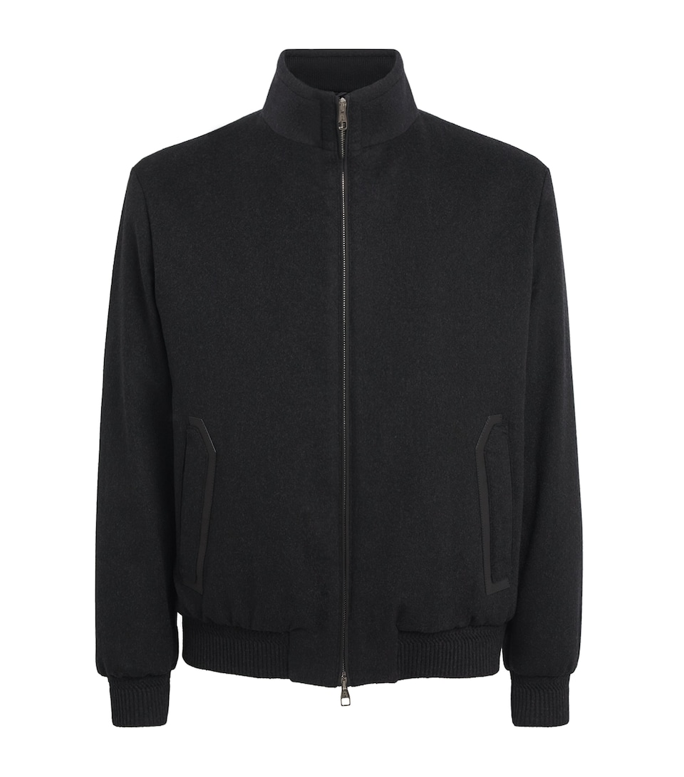 Brett Johnson Mens Cashmere Blouson Jacket Noir