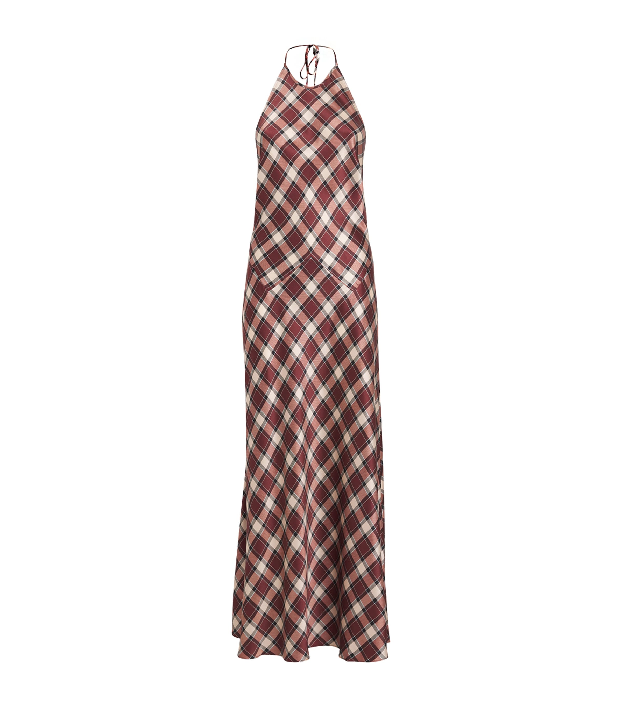 Silk Plaid Maxime Maxi Dress
