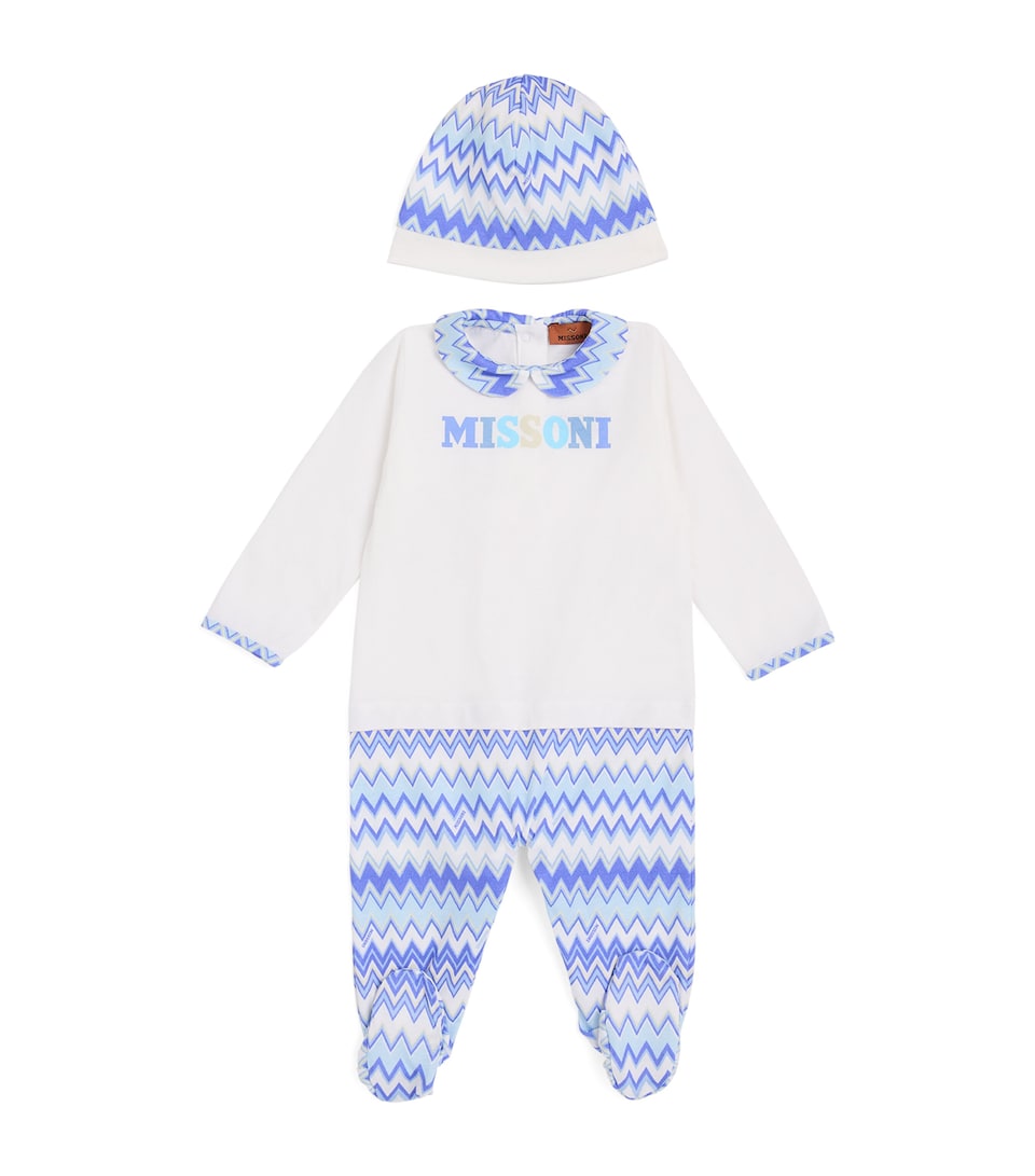 Cotton Zigzag All-In-One and Hat Set (1-9 Months)