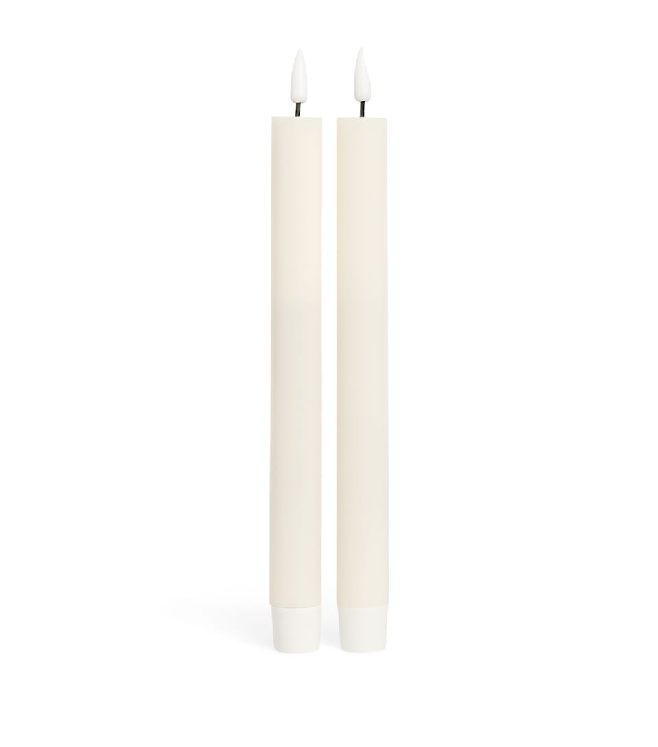 Deluxe Homeart Wax LED Dinner Candles (Set of 2) Cream