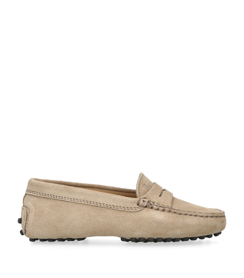 Tod's Suede Gommini Loafers Taupe
