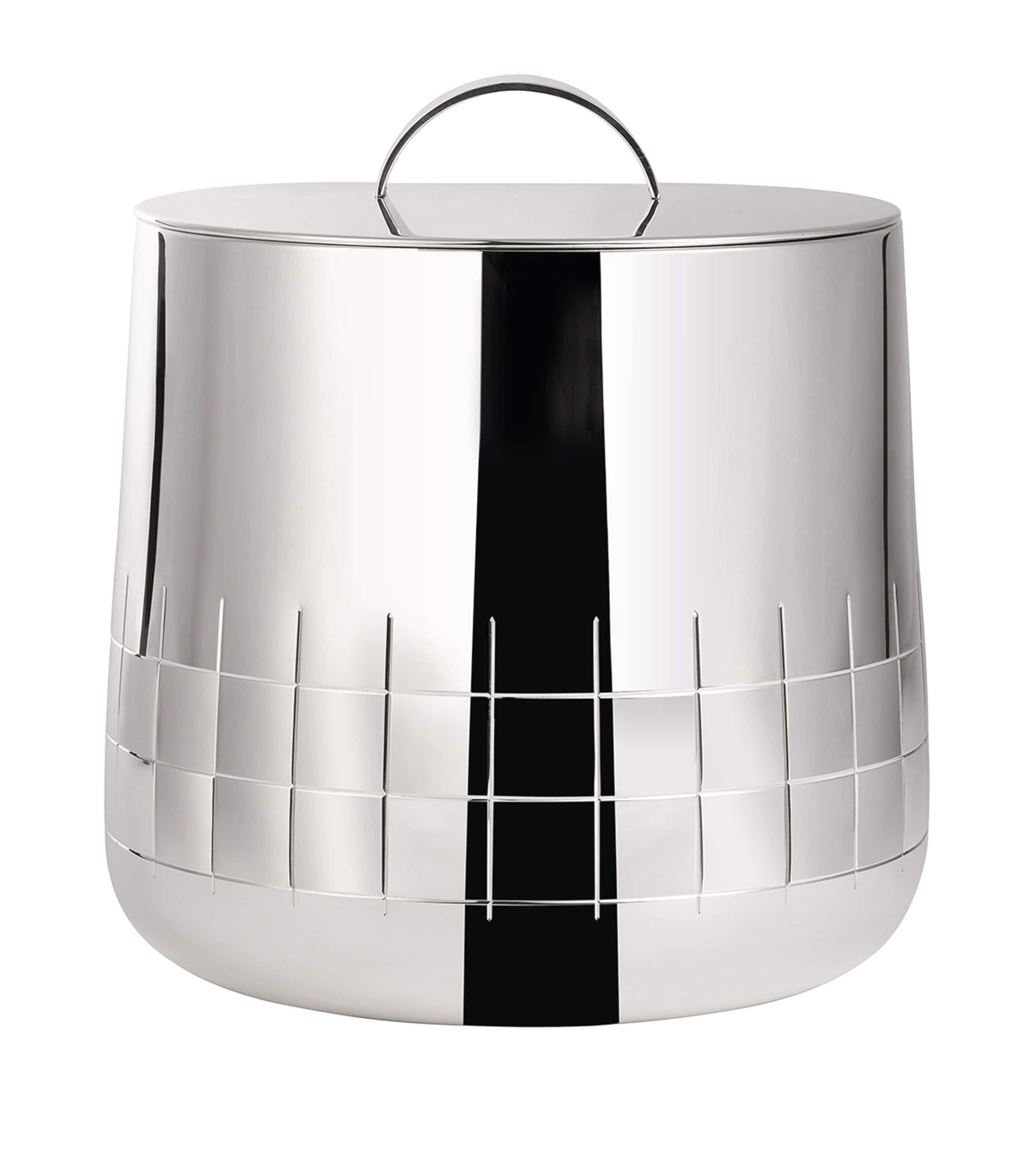 Christofle Silver-Plated Graphik Insulated Ice Bucket Silver