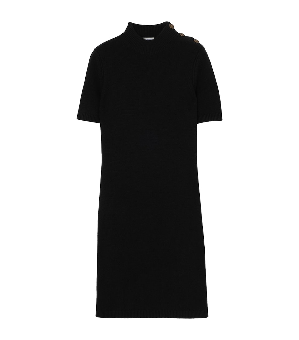 Burberry Womens Cashmere-Blend Rib-Knit Midi Dress Black