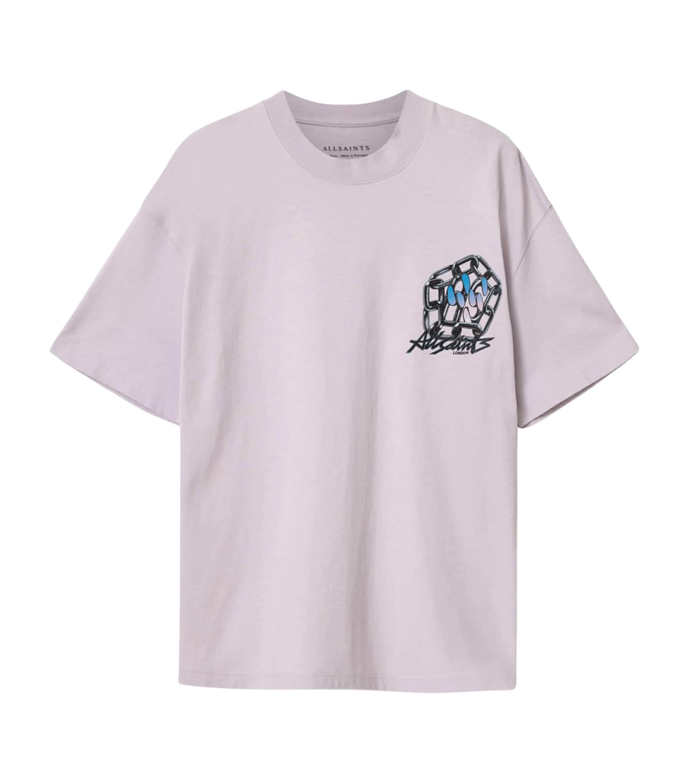 AllSaints Mens Organic Cotton Affix T-Shirt Parma Purple