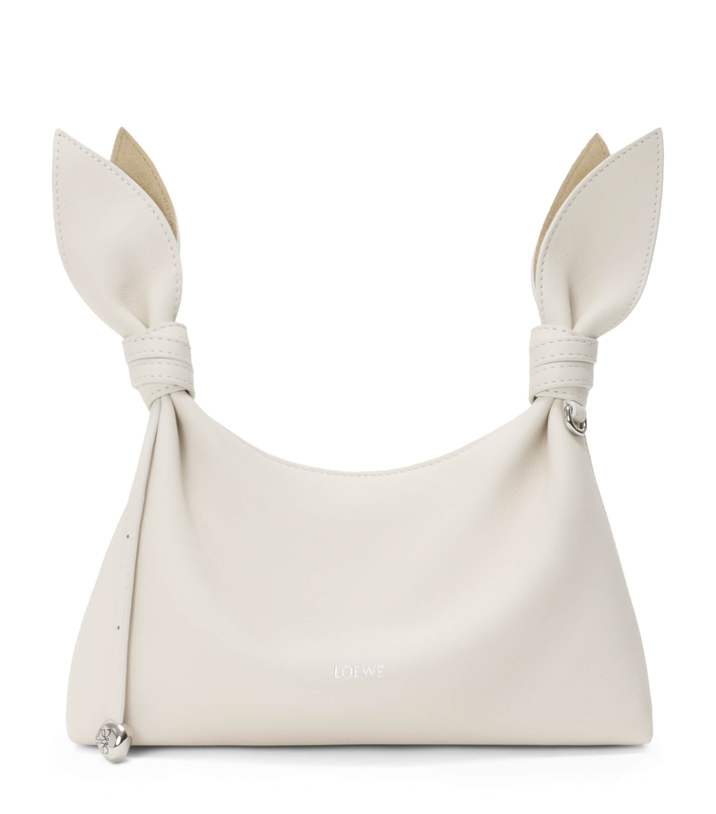 LOEWE Mini Leather Scarf Shoulder Bag Soft White