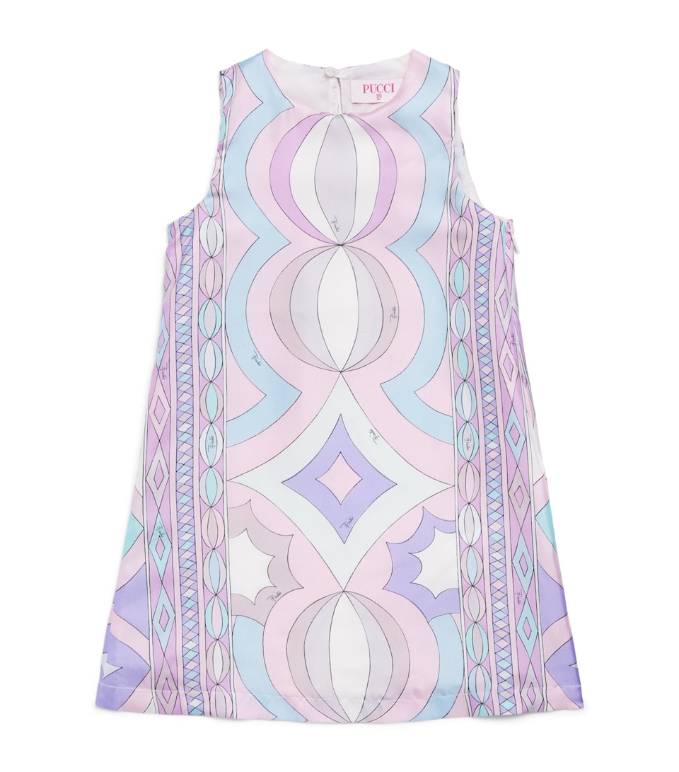 PUCCI Junior Silk Printed Dress (4-14 Years) Rosa Bloom/celeste