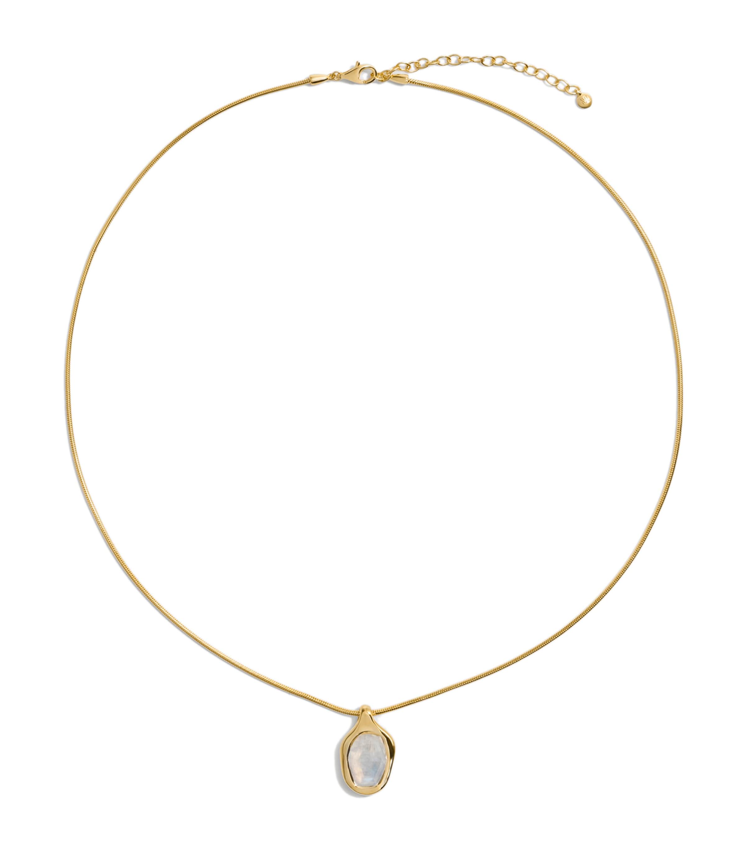 Monica Vinader Gold Vermeil and Moonstone Odyssey Necklace White