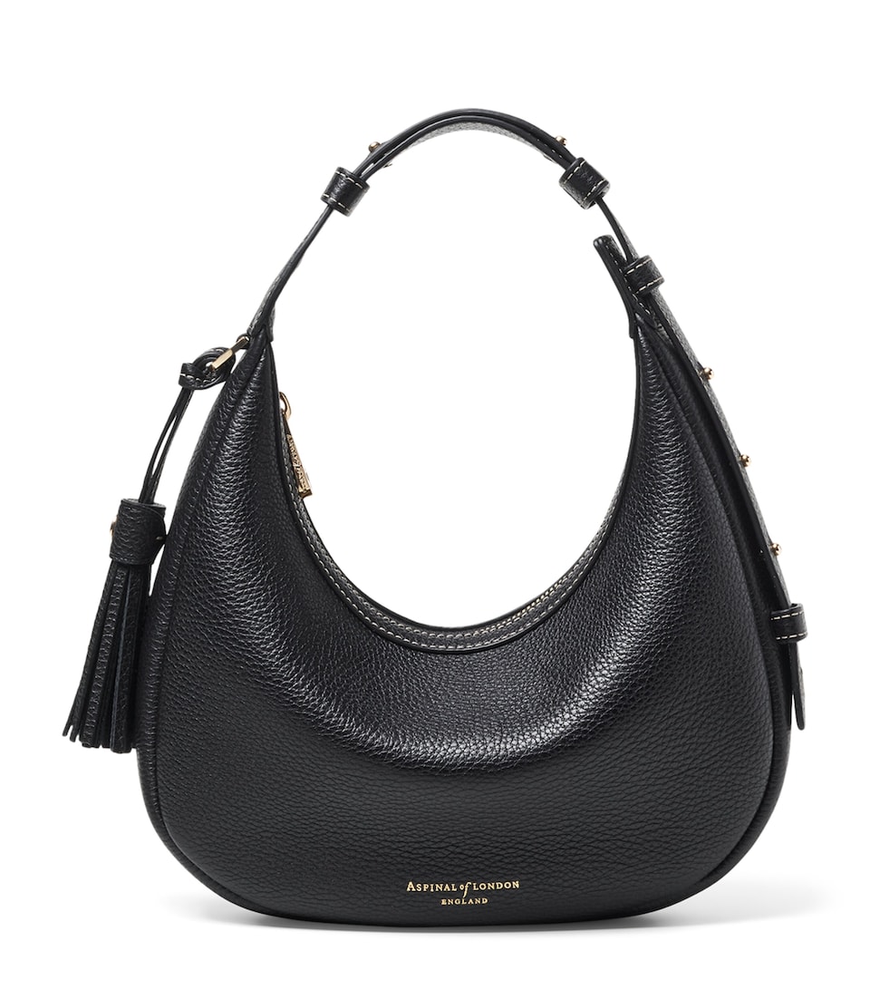 Aspinal Of London Mini Soho Crescent Shoulder Bag Black