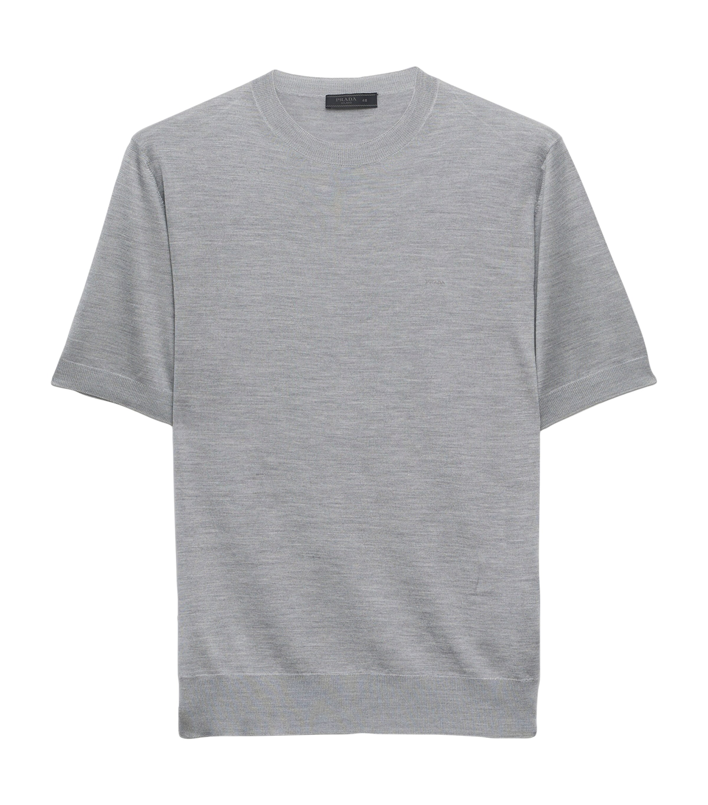 Prada Mens Silk Short-Sleeve Sweater Grey