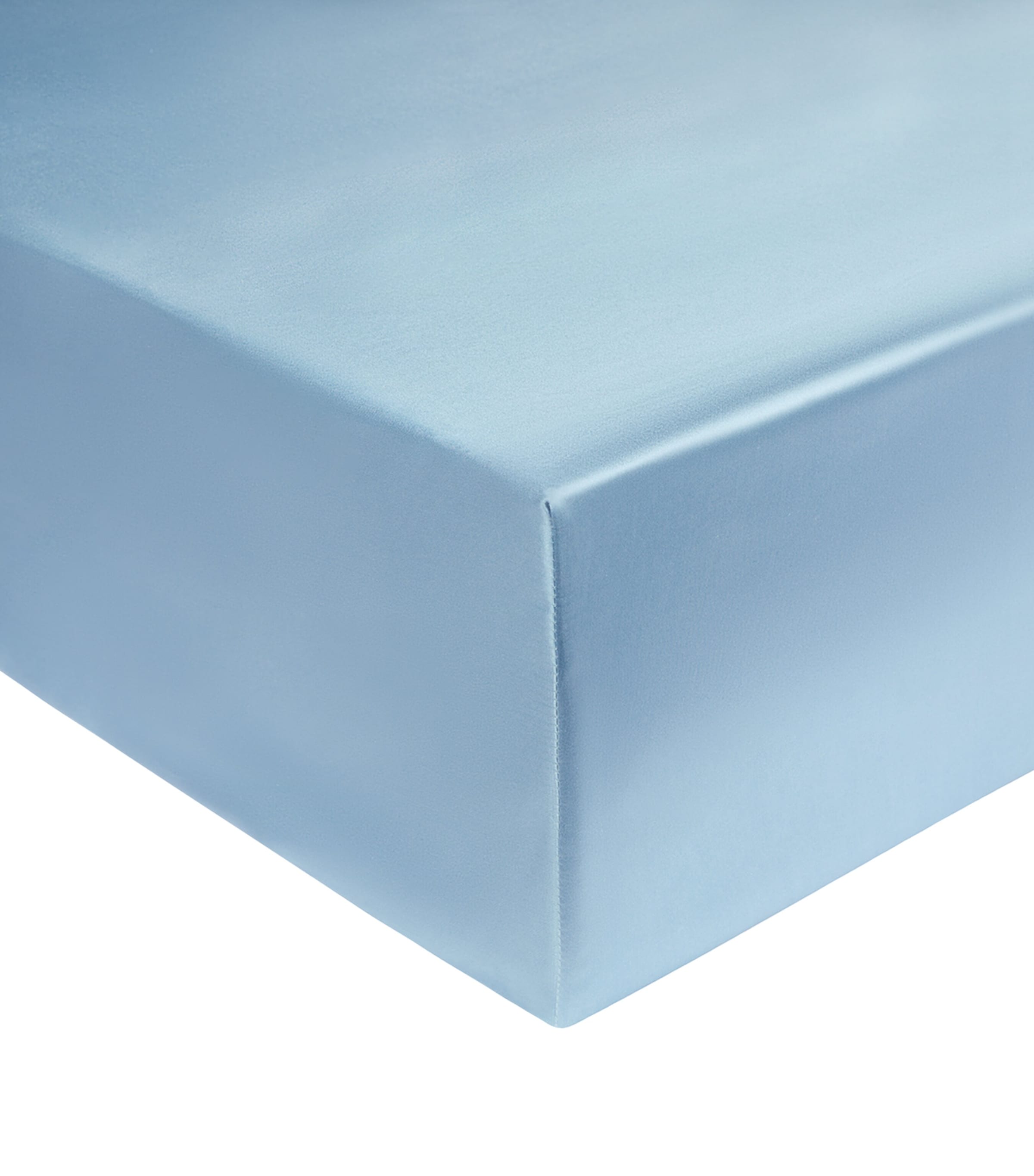 Gingerlily Silk King Fitted Sheet (150cm x 200cm) Smmrhll Blue & Ivory