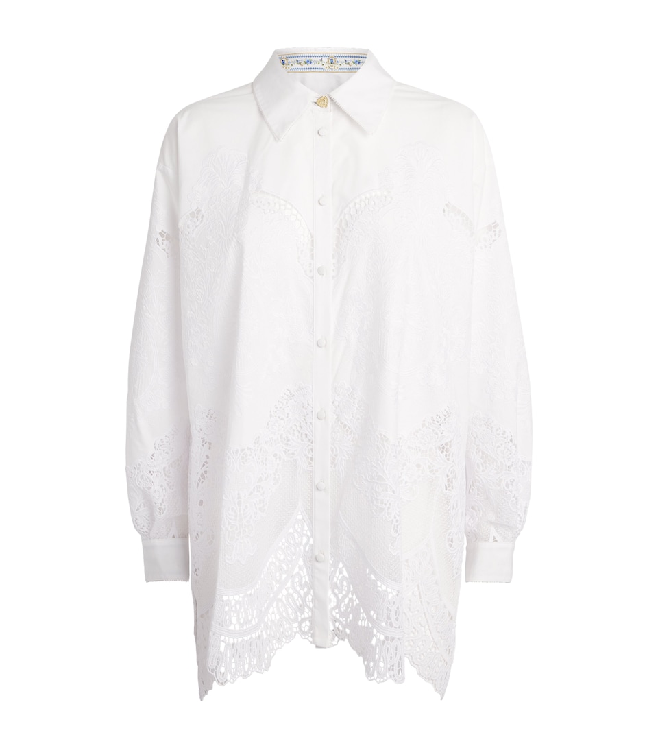 Camilla Womens Cotton Broderie Anglaise Shirt Dandelion Skies