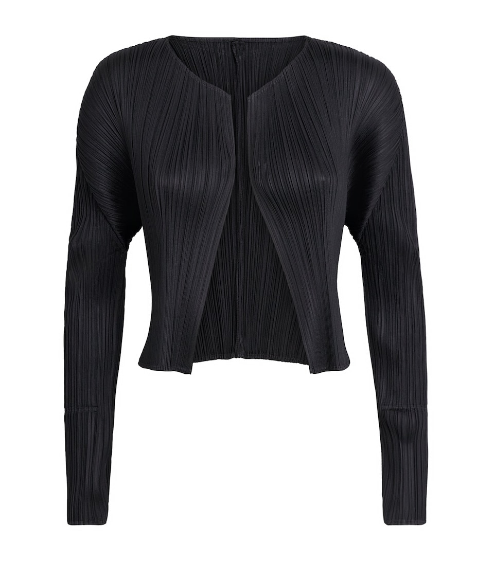 Pleats Please Issey Miyake Womens Monthly Colors September Pleated Cardigan Black