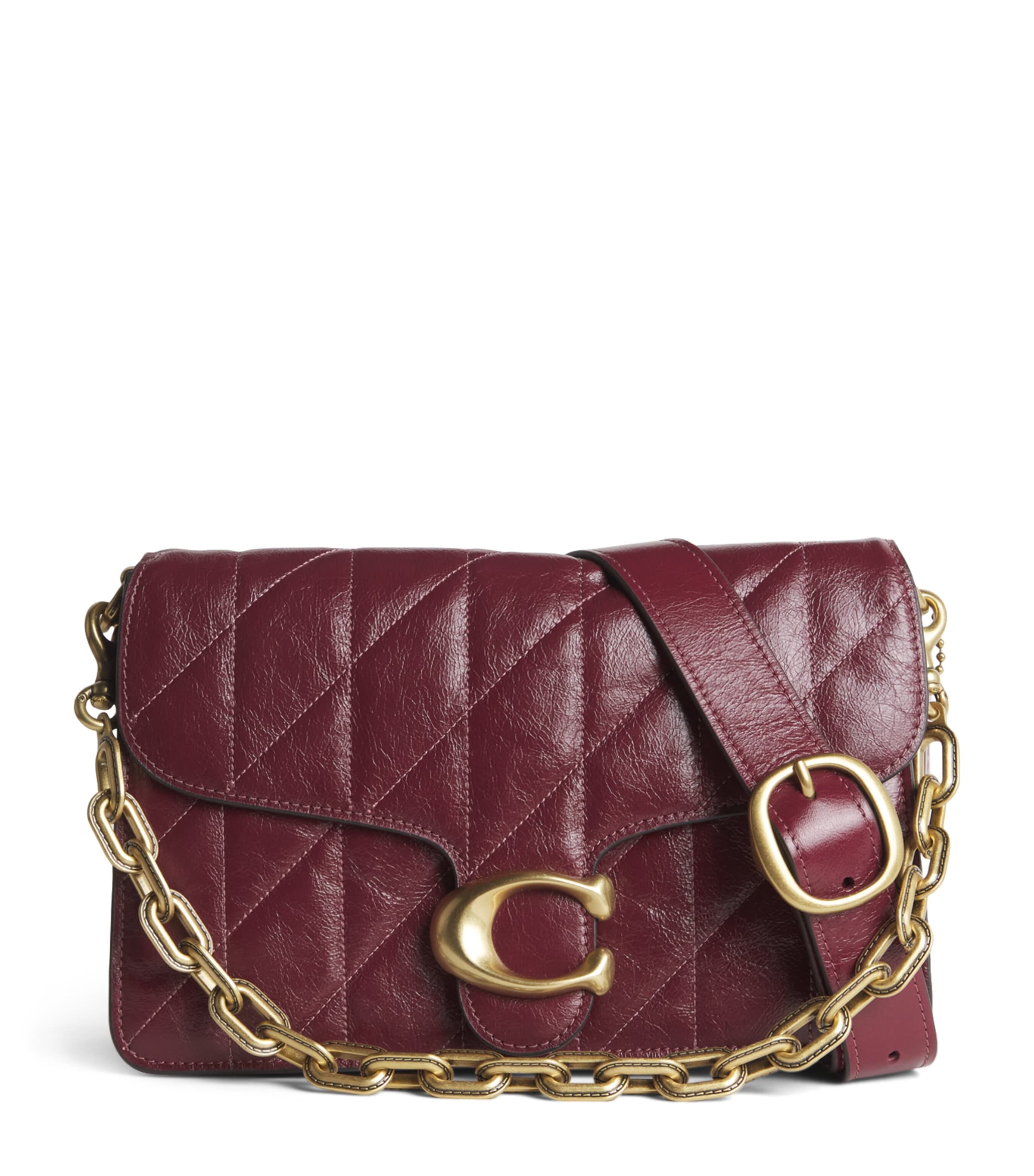 Coach Quilted Leather Tabby Shoulder Bag Cherry