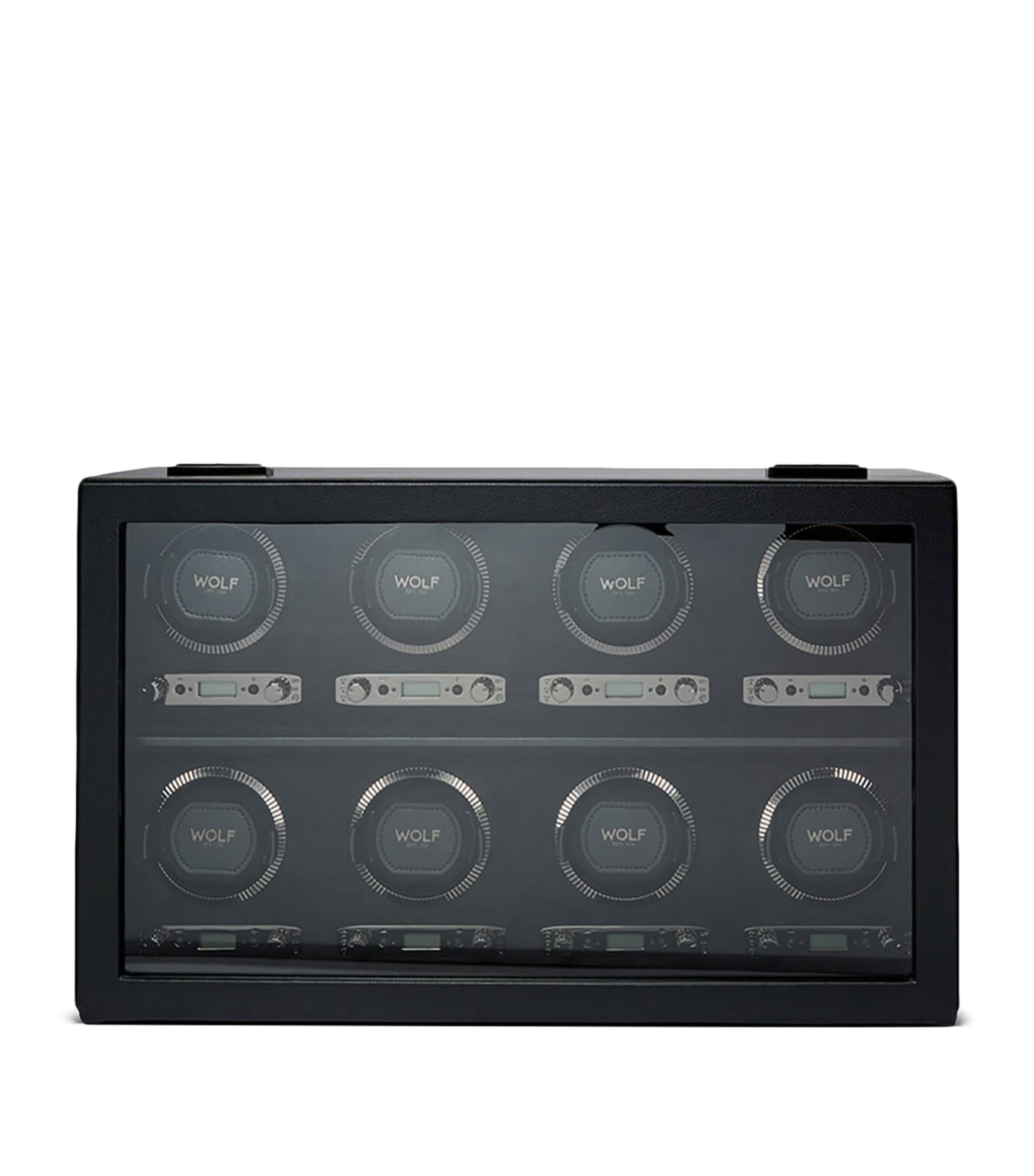 WOLF British Racing 8-Piece Watch Winder Black