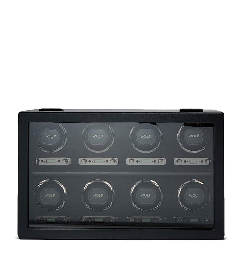 WOLF British Racing 8-Piece Watch Winder Black