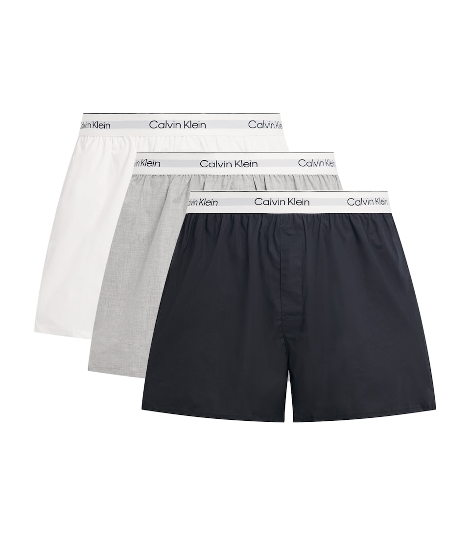 Calvin Klein Mens Cotton Stretch Slim Icon Boxers (Pack of 3) Multi