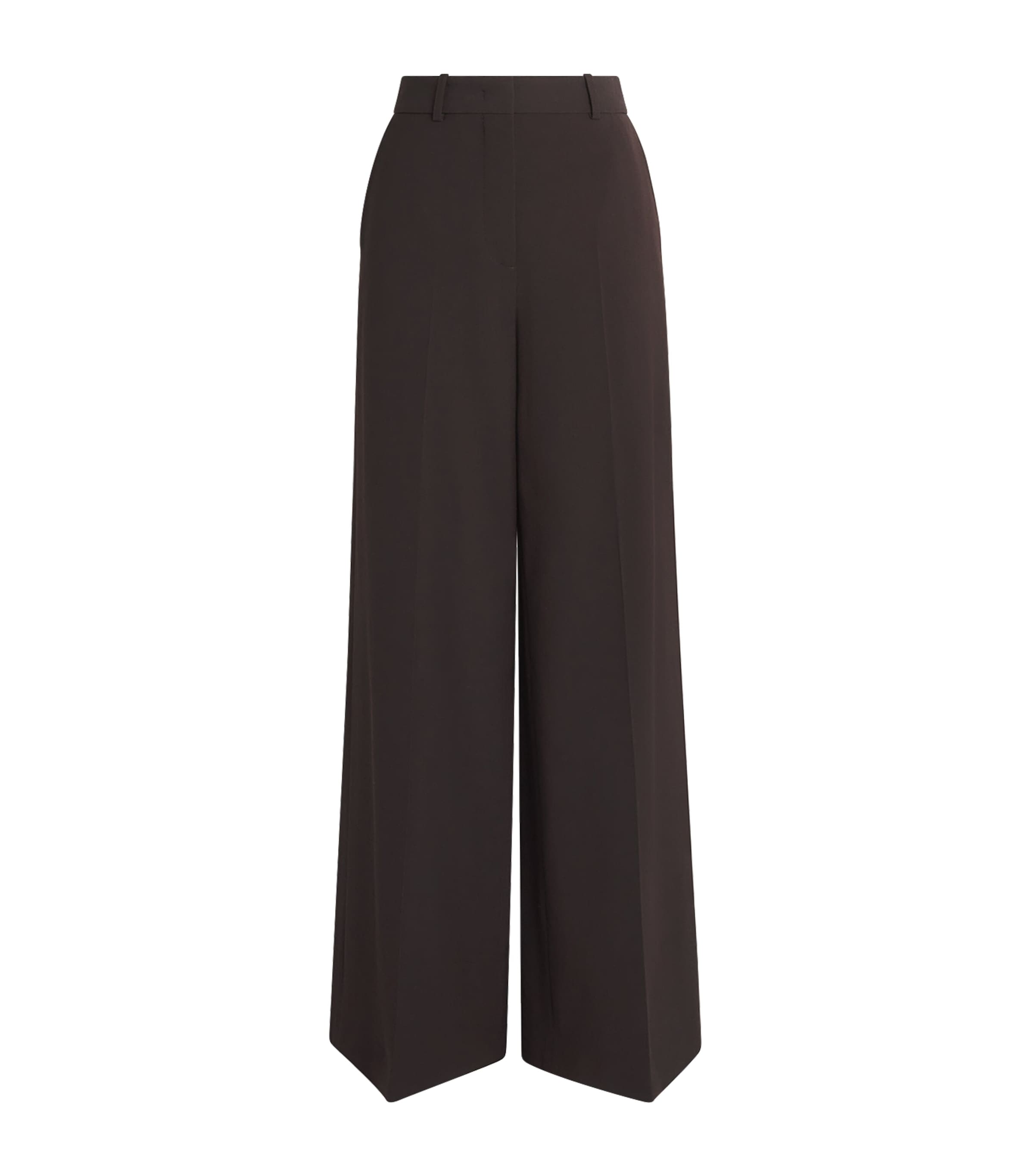 Joseph Womens Virgin Wool Hawley Straight Trousers Espresso