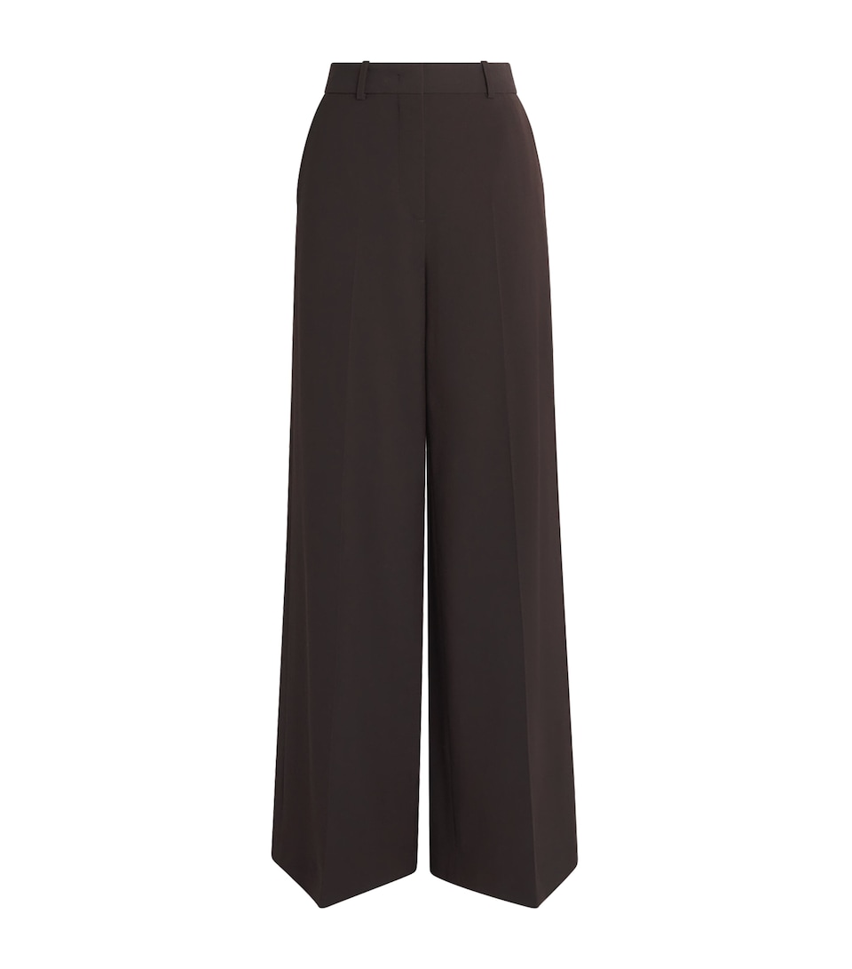 Joseph Womens Virgin Wool Hawley Straight Trousers Espresso