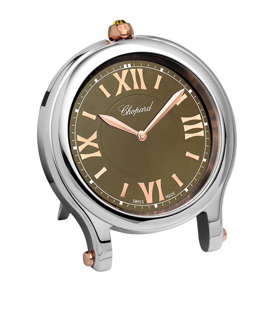 Chopard Stainless Steel Happy Sport Table Clock Khaki Green