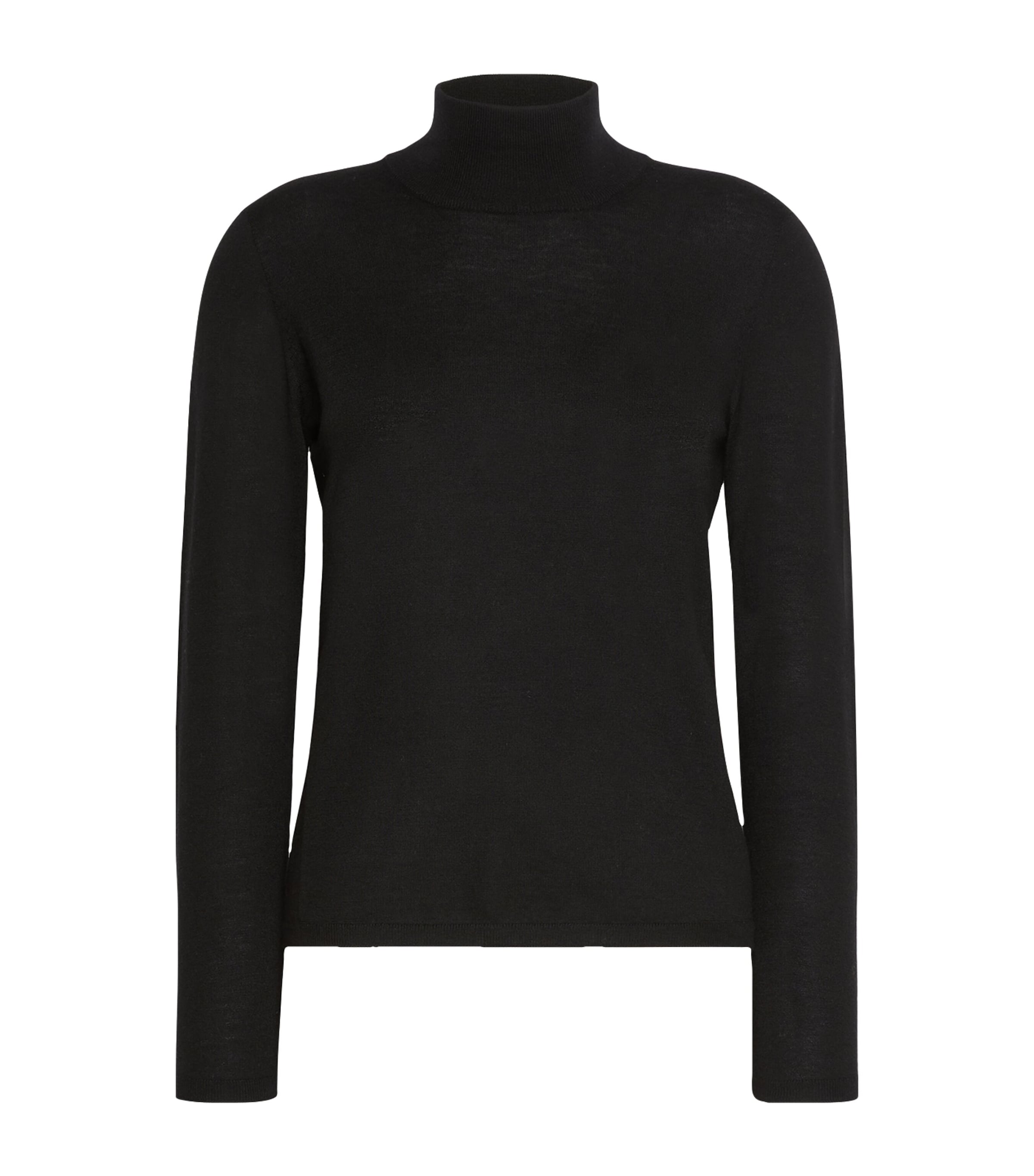 Max Mara Womens Cashmere Funnel-Neck Sweater Black