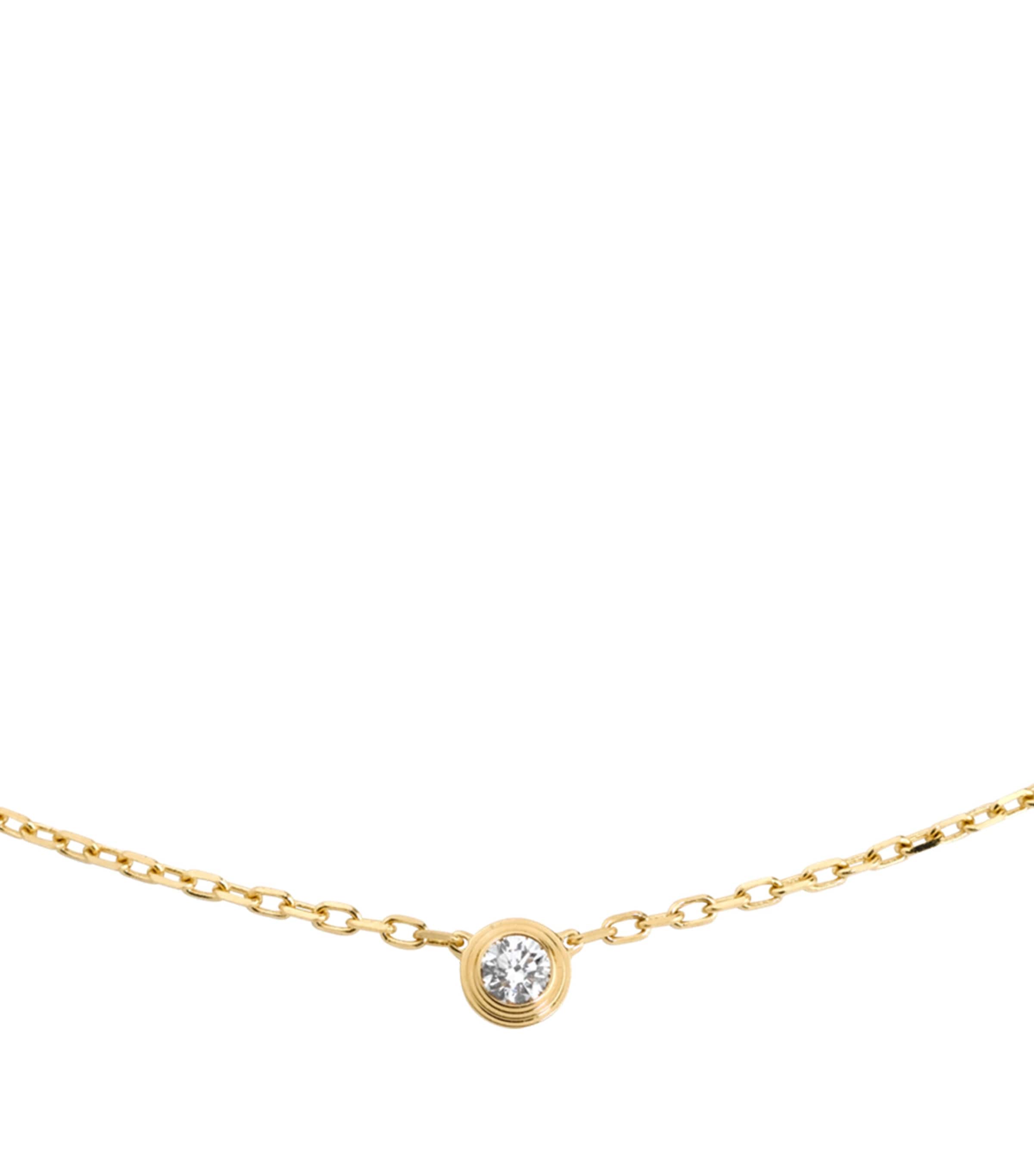 Small Yellow Gold and Diamond Cartier d'Amour Necklace