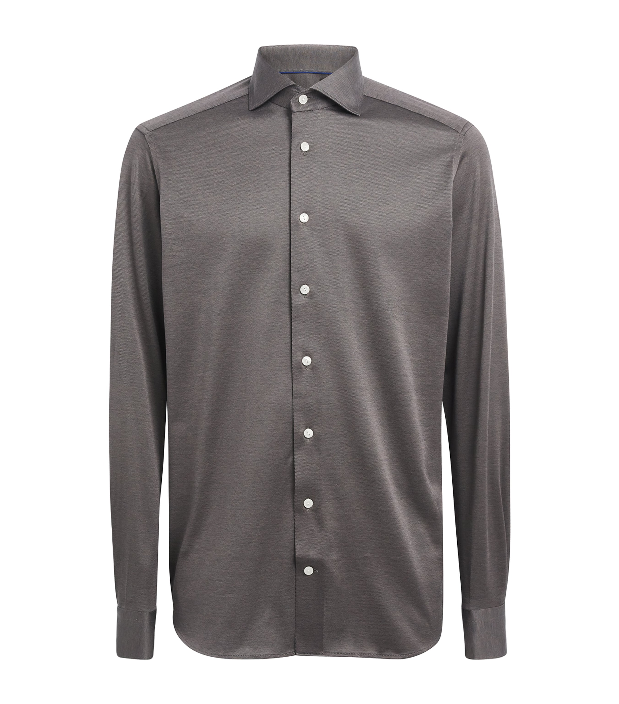 Eton Mens Cotton Filo di Scozia Contemporary Fit Shirt Dark Brown