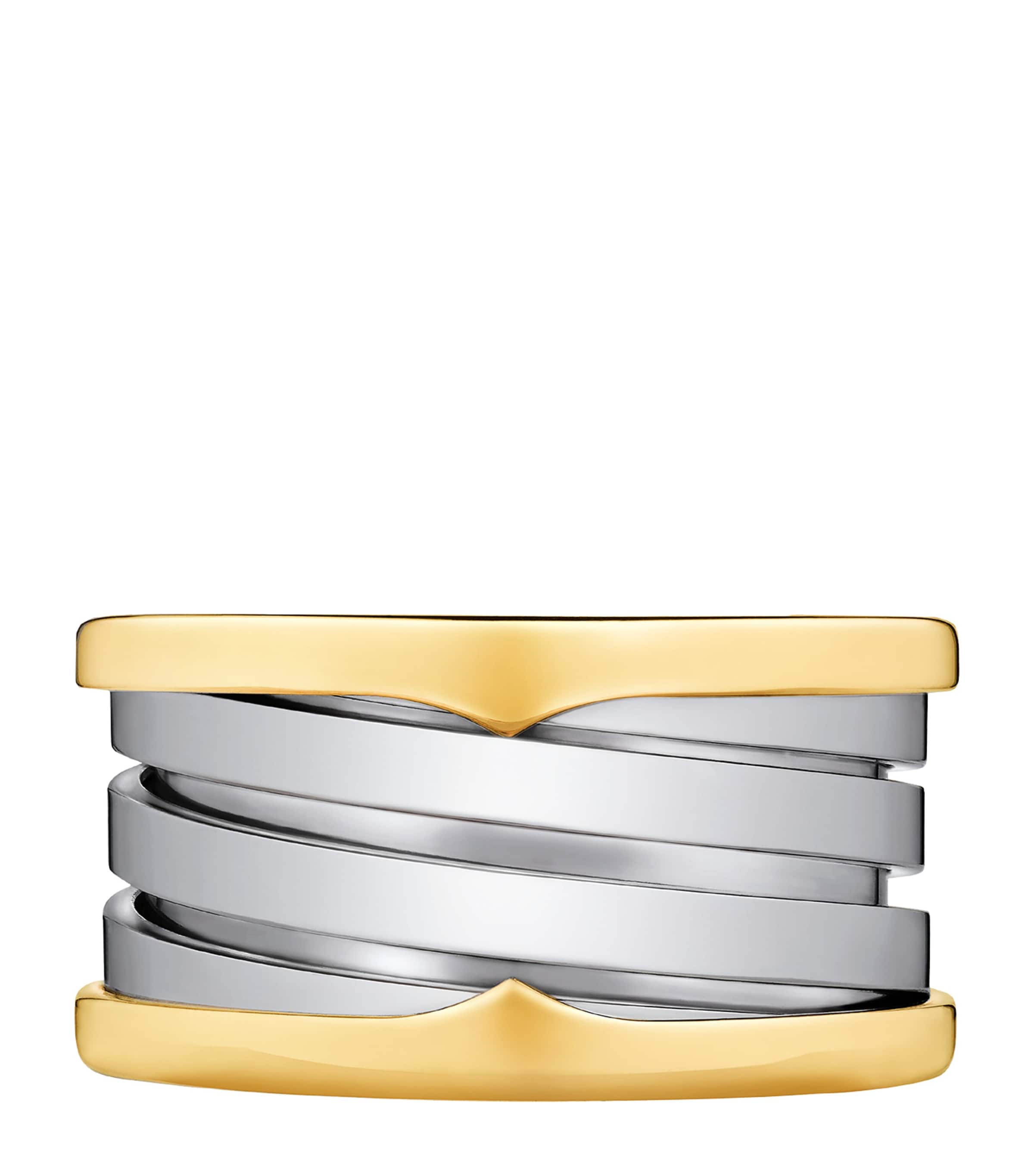Bvlgari Yellow Gold and Stainless Steel B.zero1 Four-Band Ring Yellow Gold & Steel