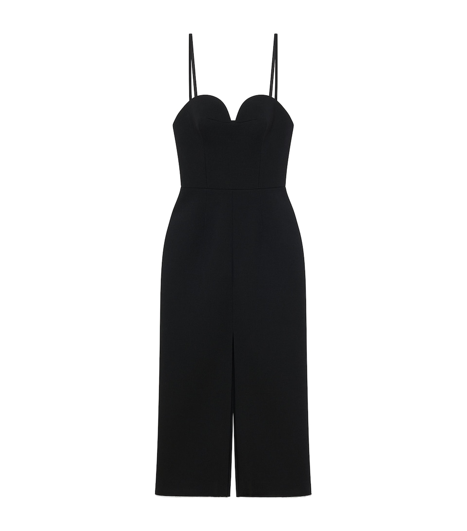 Wool-Blend Bustier Midi Dress