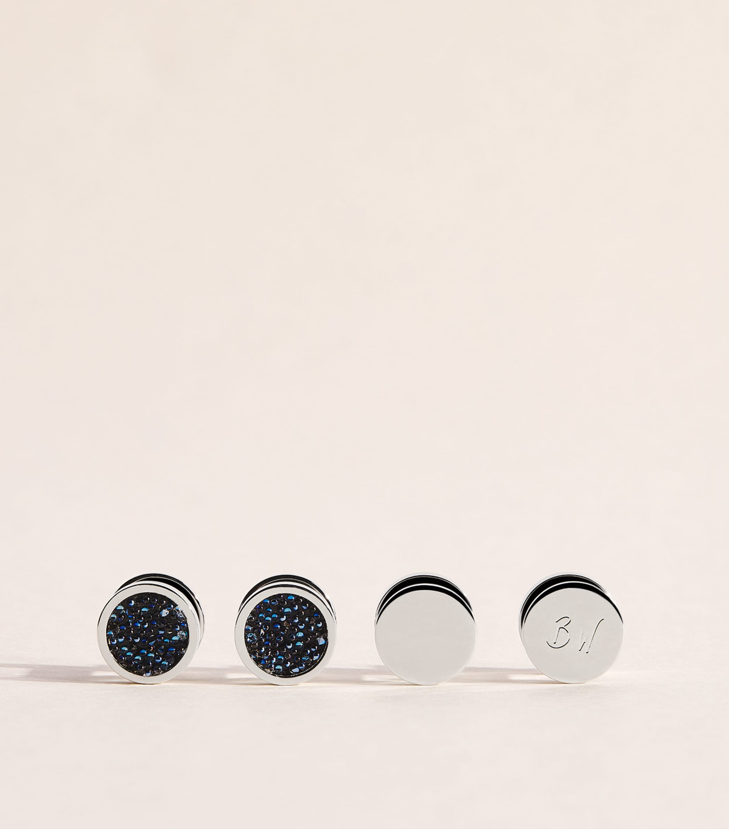 Babette Wasserman Crystal-Embellished Moondust Cufflinks Blue
