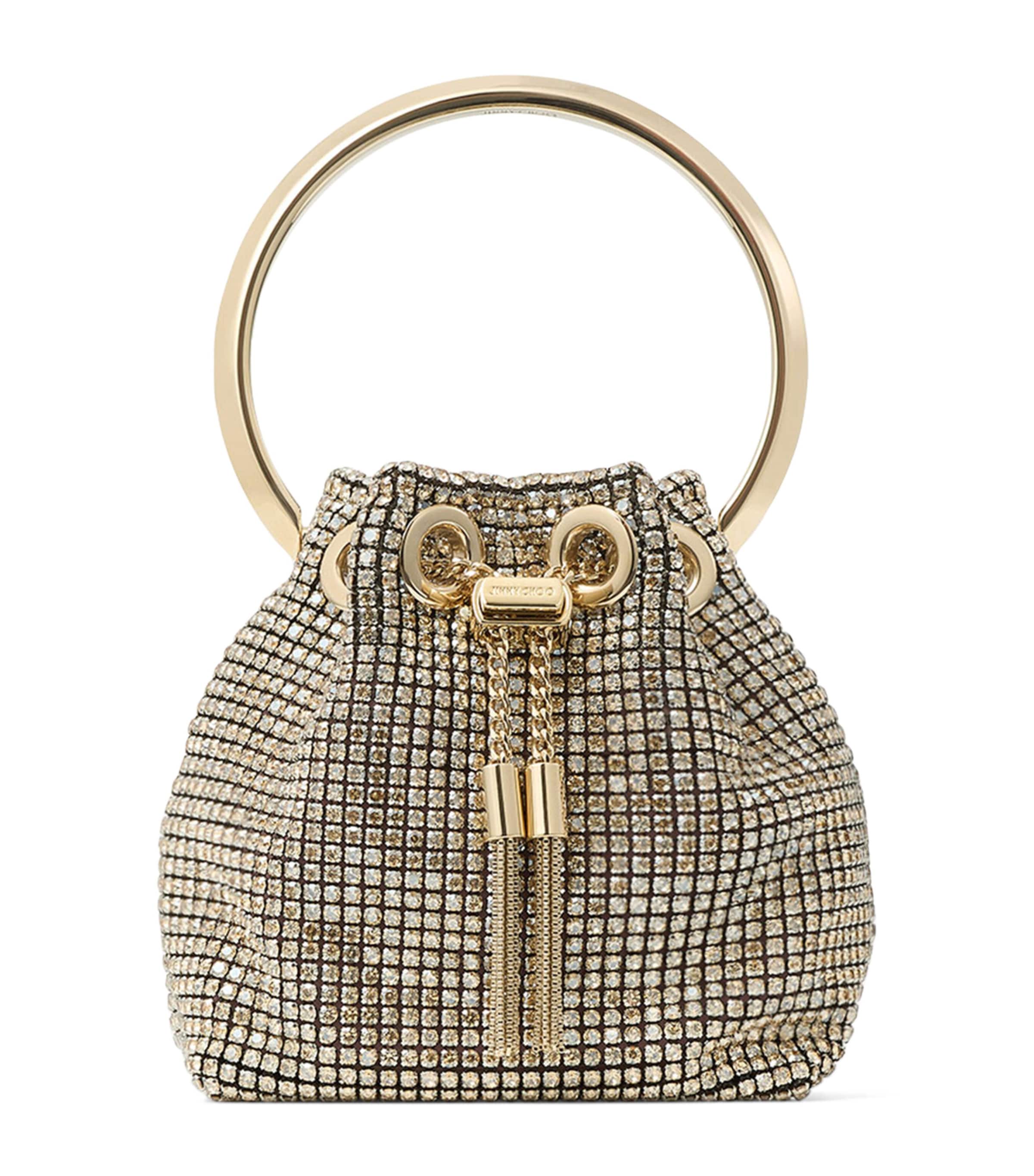 Jimmy Choo Micro Embellished Bon Bon Top-Handle Bag Champagne/light Gold