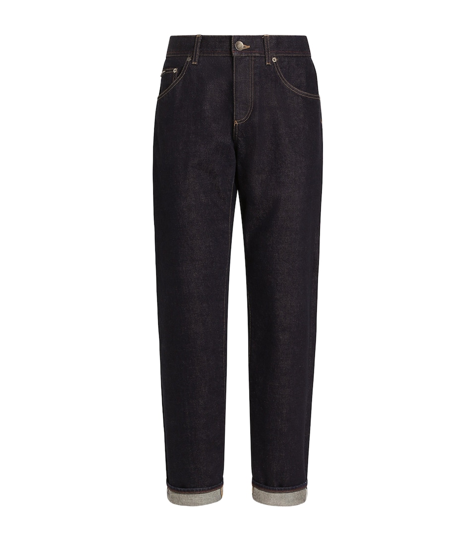 Dolce&Gabbana Mens Embroidered-Pocket Straight Jeans Combined Colou