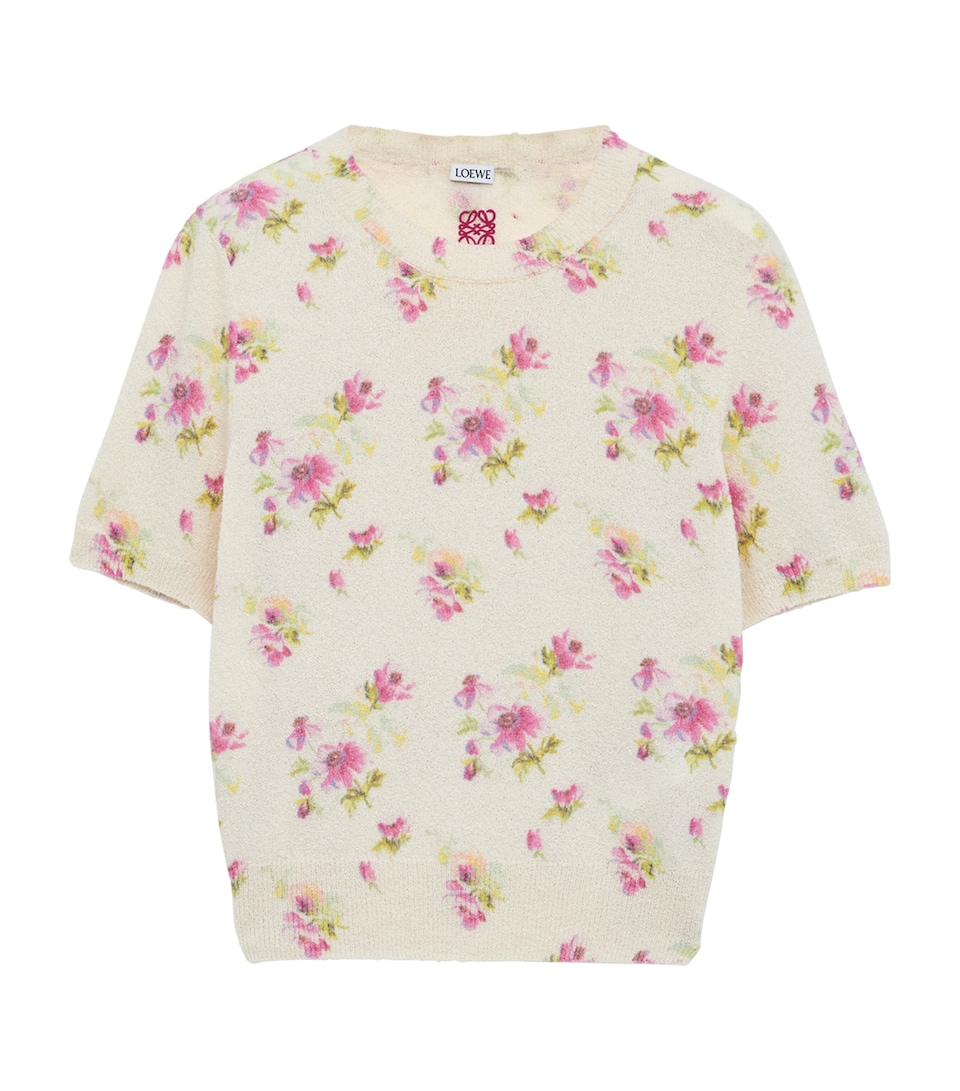 Cotton-Blend Floral Sweater