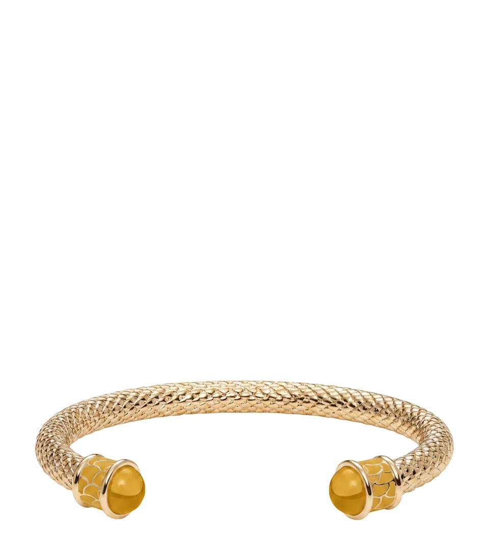 Halcyon Days Gold-Plated Salamander Bangle Citrine
