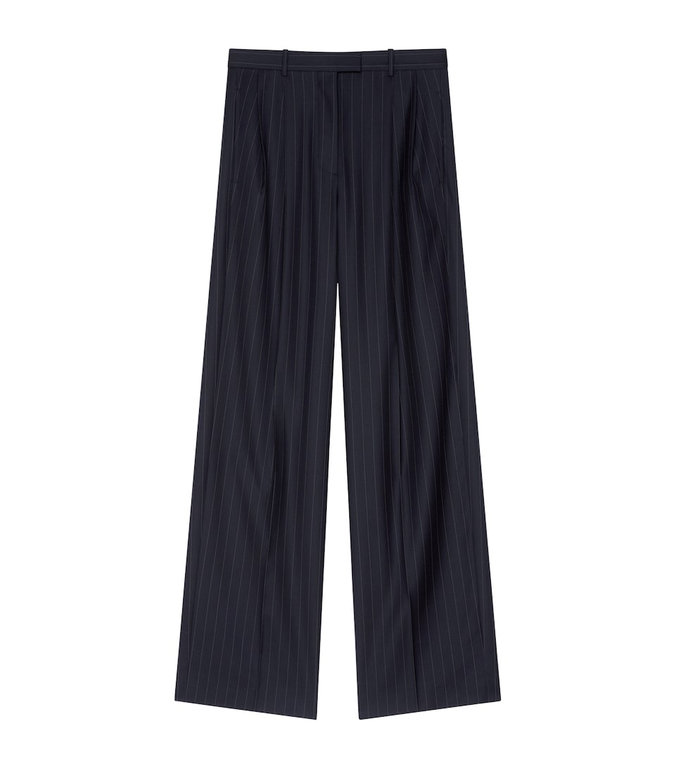Givenchy Womens Wool Stripe Wide-Leg Trousers