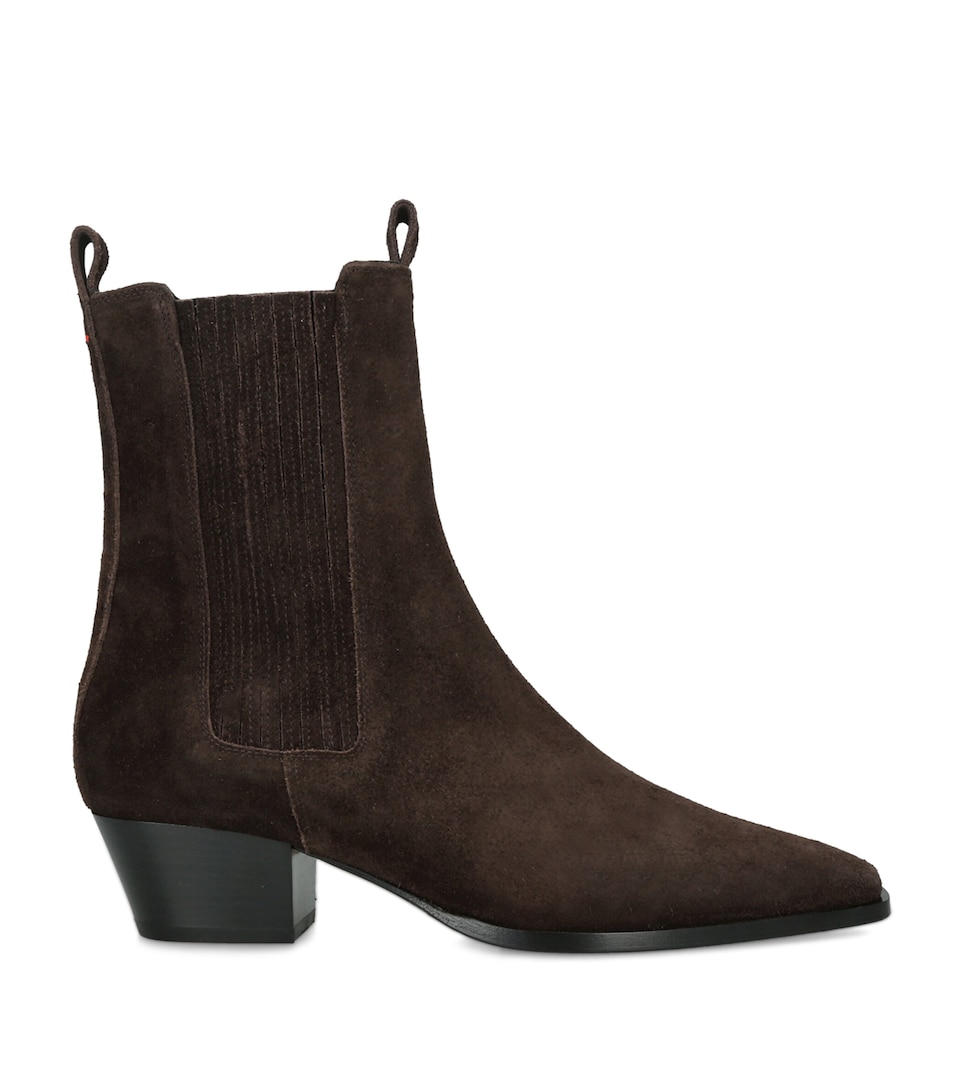 aeyde Suede Agata Ankle Boots 40 Dark Brown