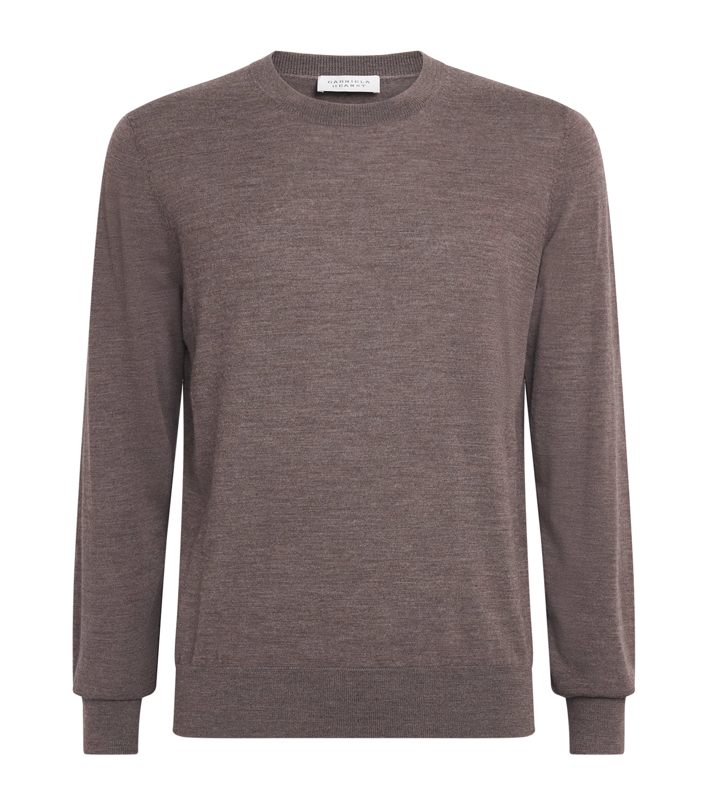 Gabriela Hearst Mens Merino Wool Palco Sweater Walnut