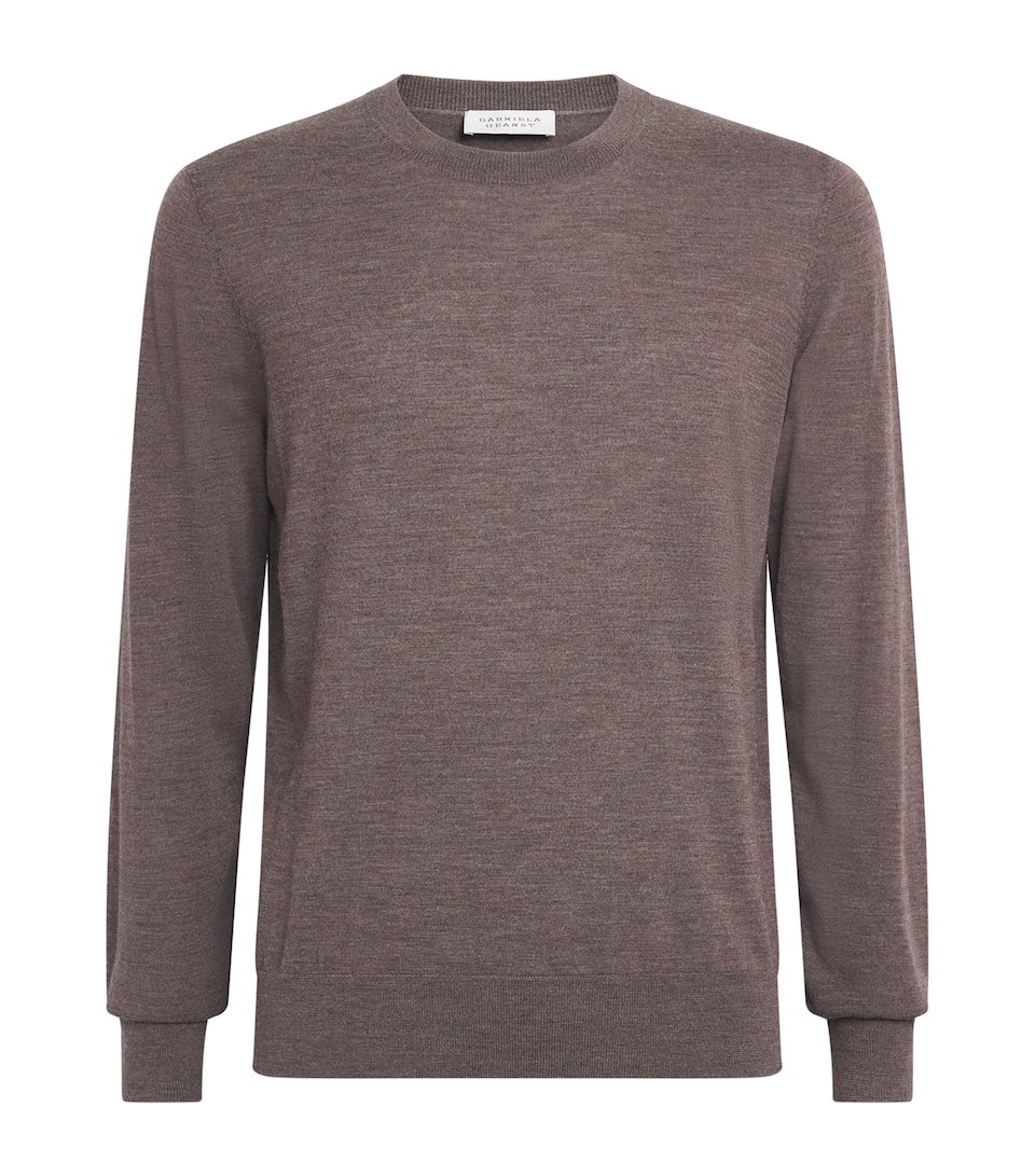 Gabriela Hearst Mens Merino Wool Palco Sweater Walnut