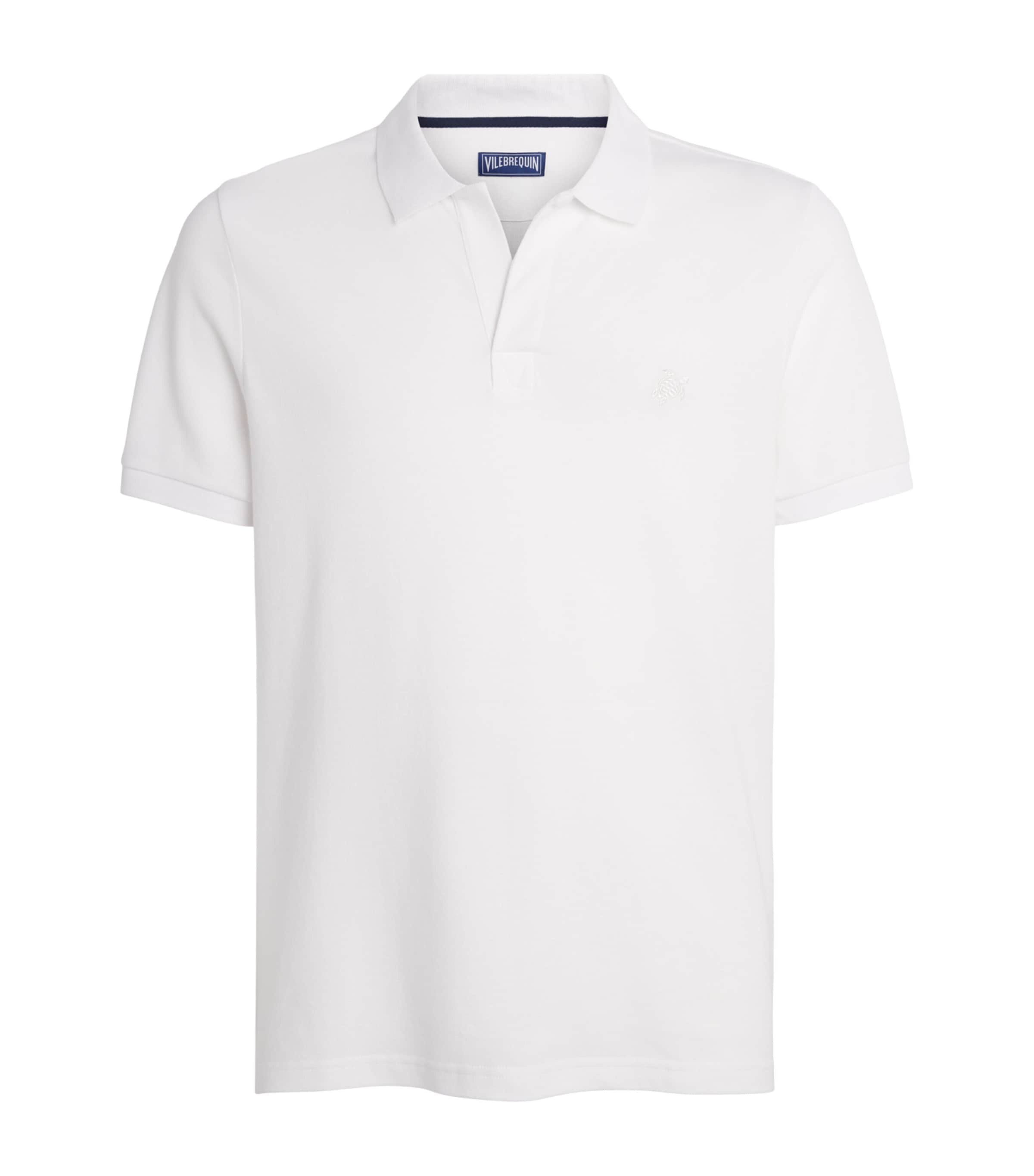 Vilebrequin Mens Organic Cotton Palatin Polo Shirt Blanc